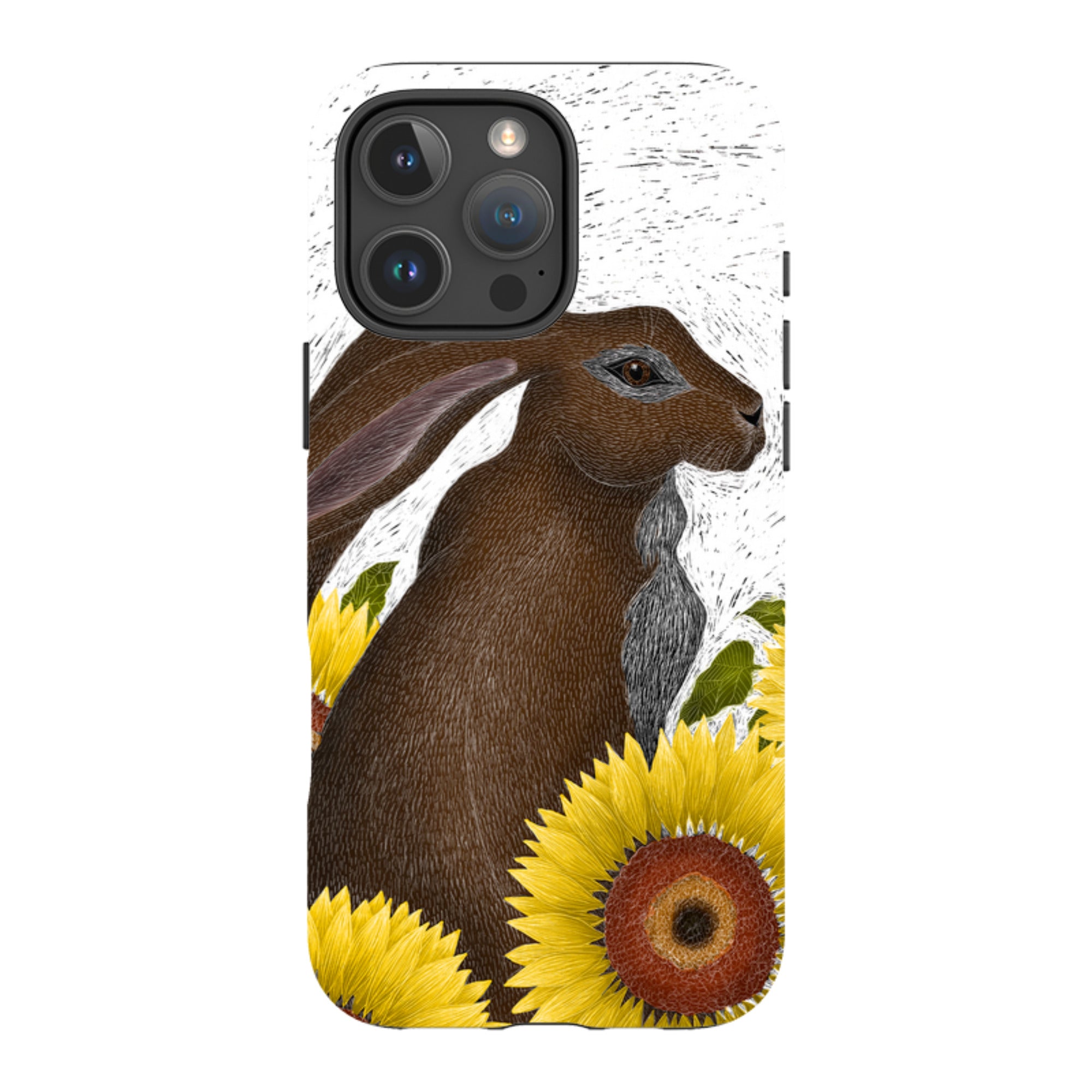 iPhone Tough Case - Hare With Sunflowers By Catherine Rowe