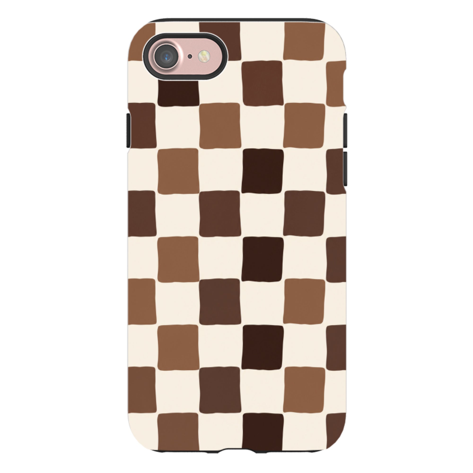 iPhone Tough Case - Brown Checkerboard