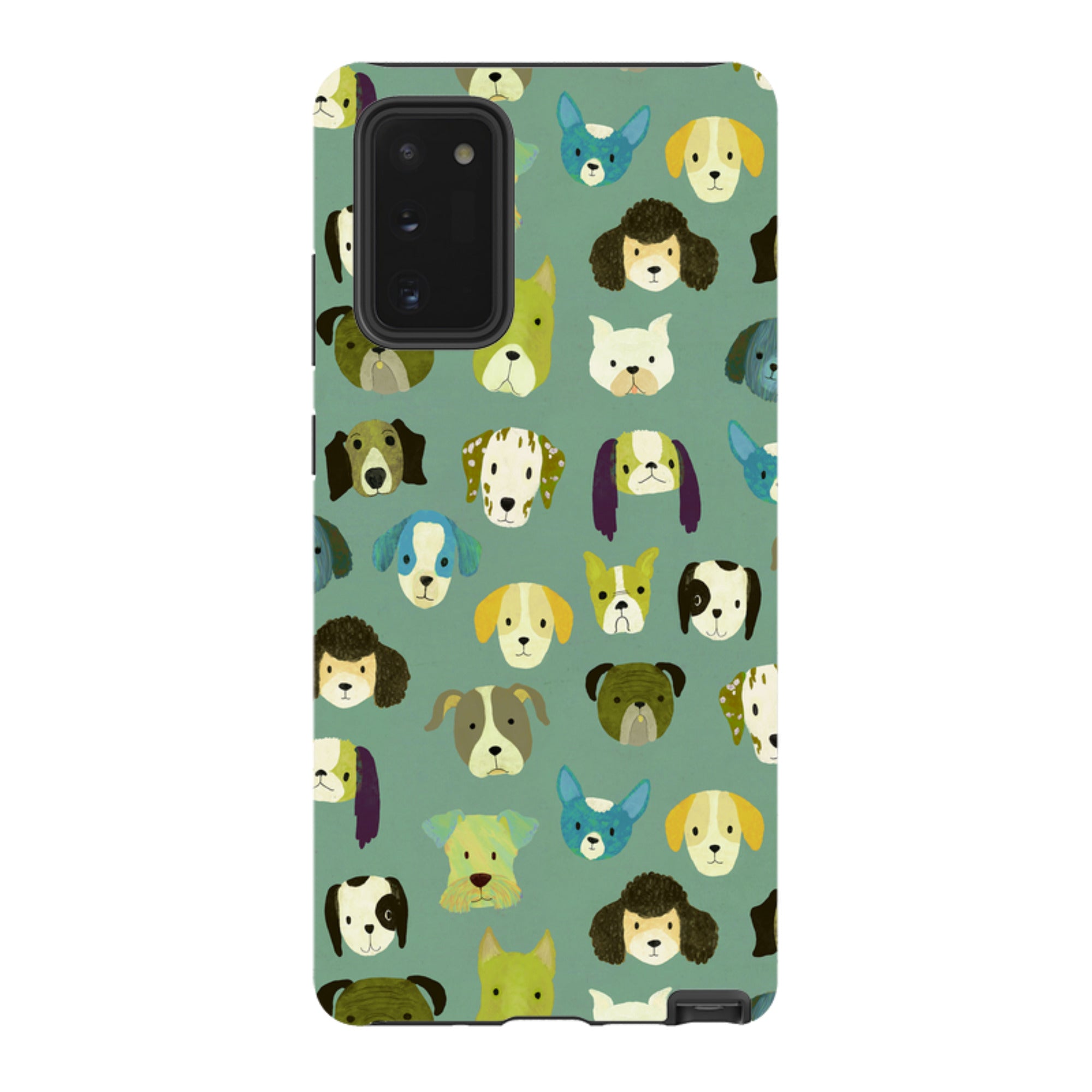 Samsung Tough Case - Dog Heads Green By Katherine Quinn