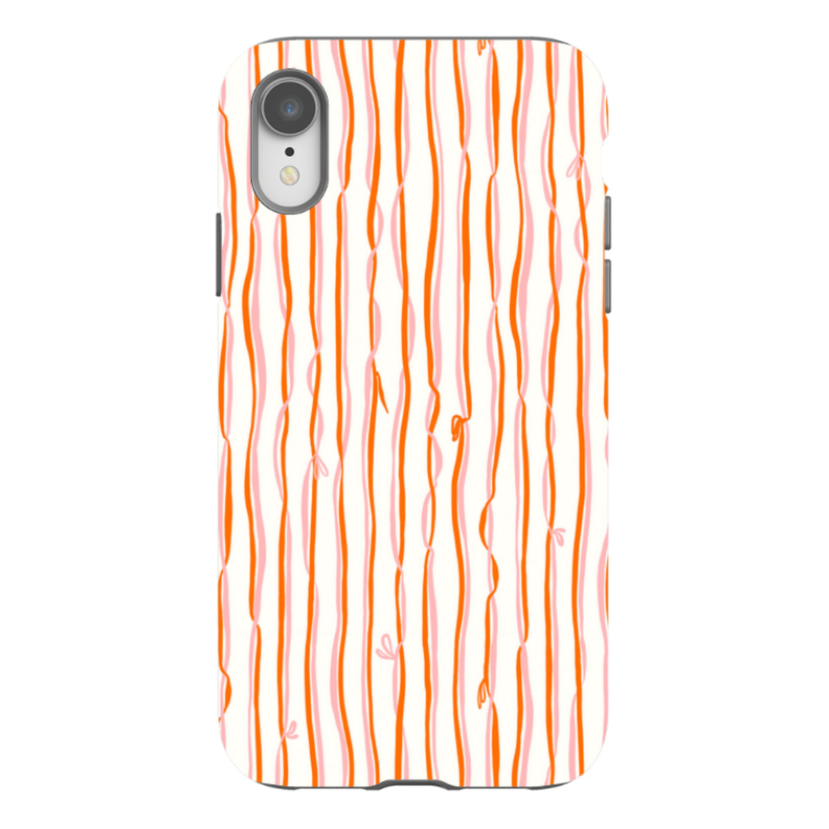 iPhone Tough Case - Ribbons orange and pink By Katherine Quinn