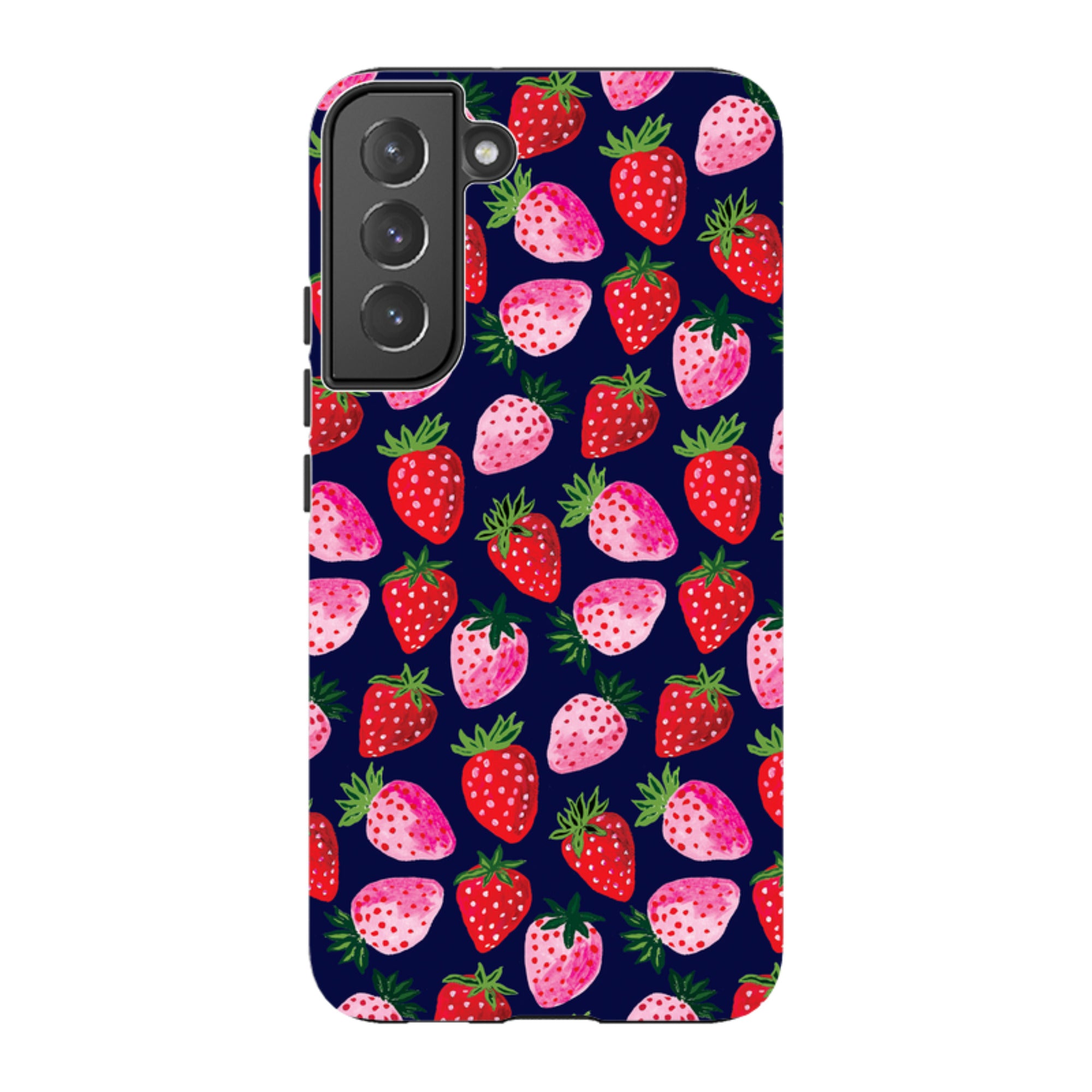 Samsung Tough  Case - Strawberry Scatter Navy By Emma Frances Grant