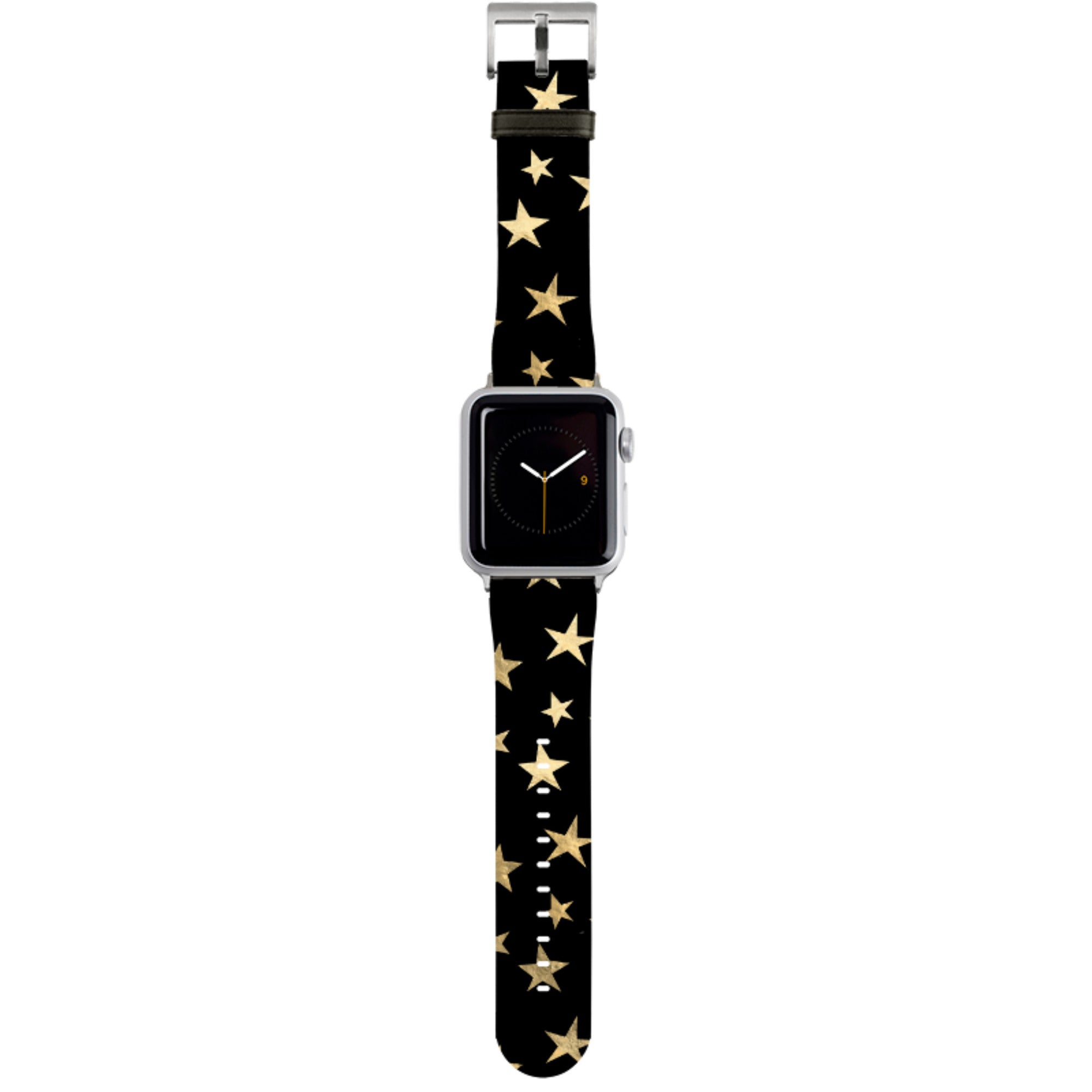 Black and Gold Stars Apple Watch Strap