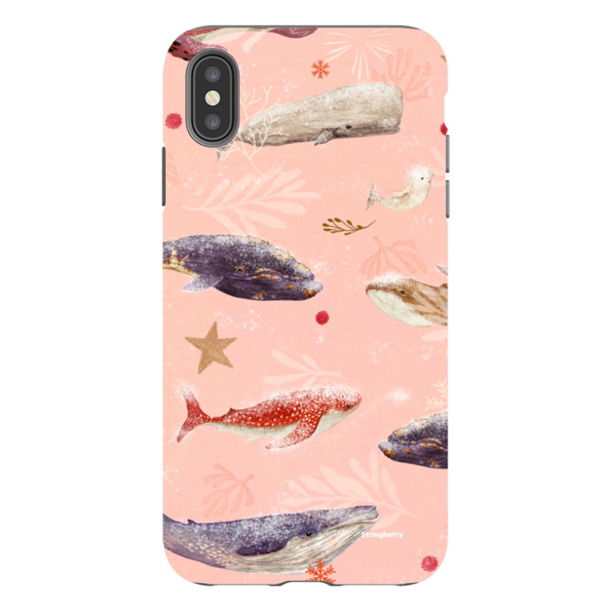 iPhone Tough Case - Sugar Plum Whales By Katherine Quinn