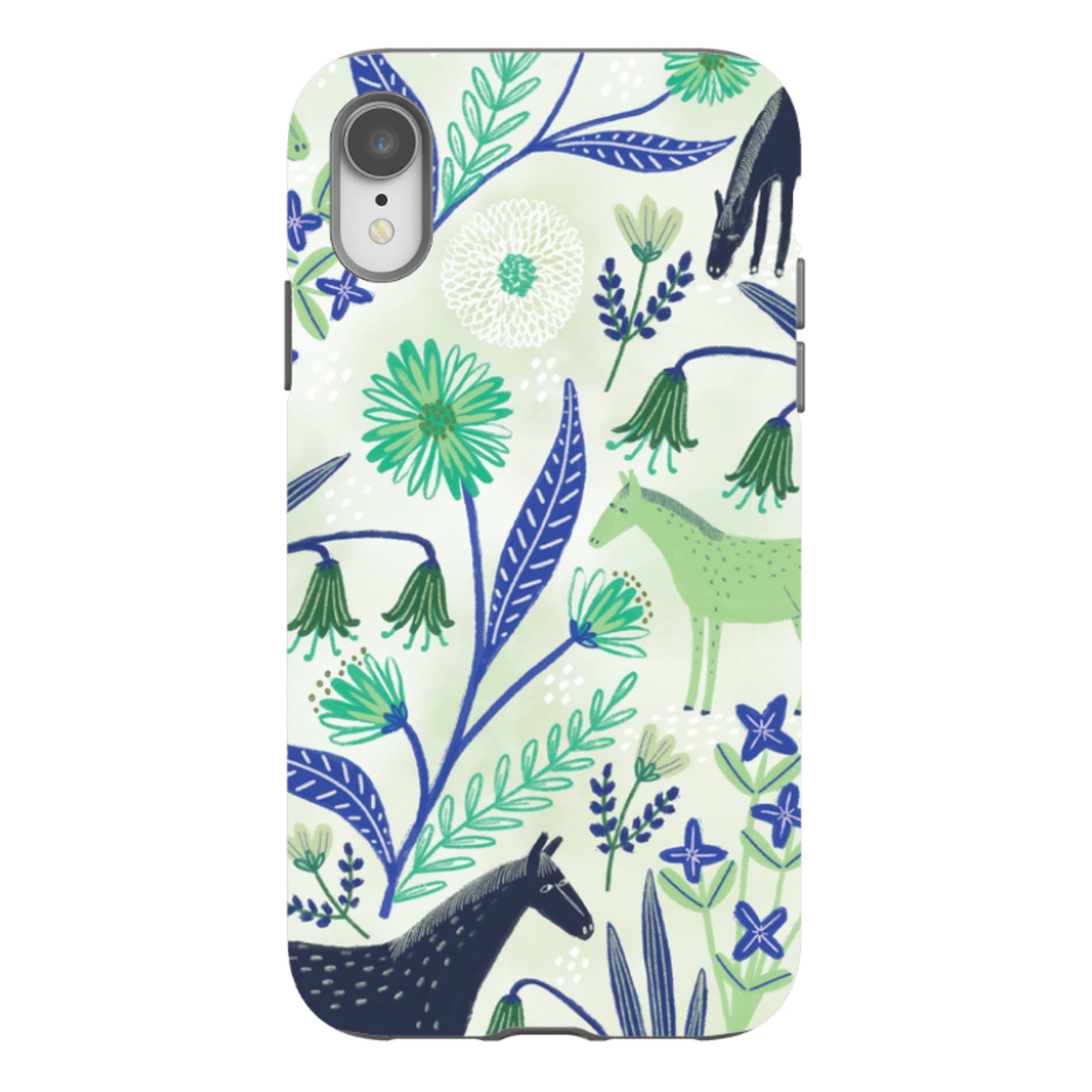 iPhone Tough Case - Wild Ponies Green By Lee Foster Wilson