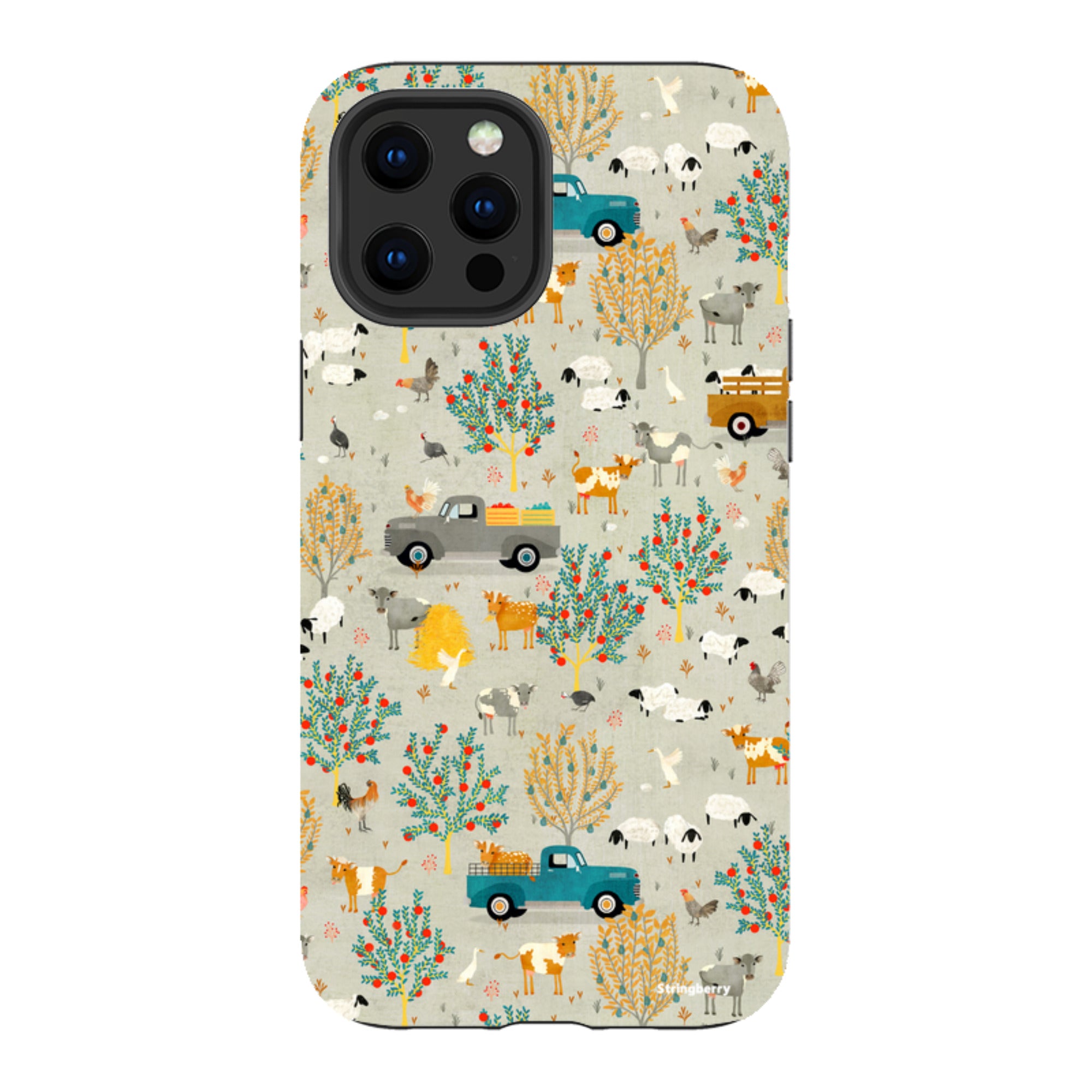 iPhone Tough Case - Farm Life Grey By Katherine Quinn