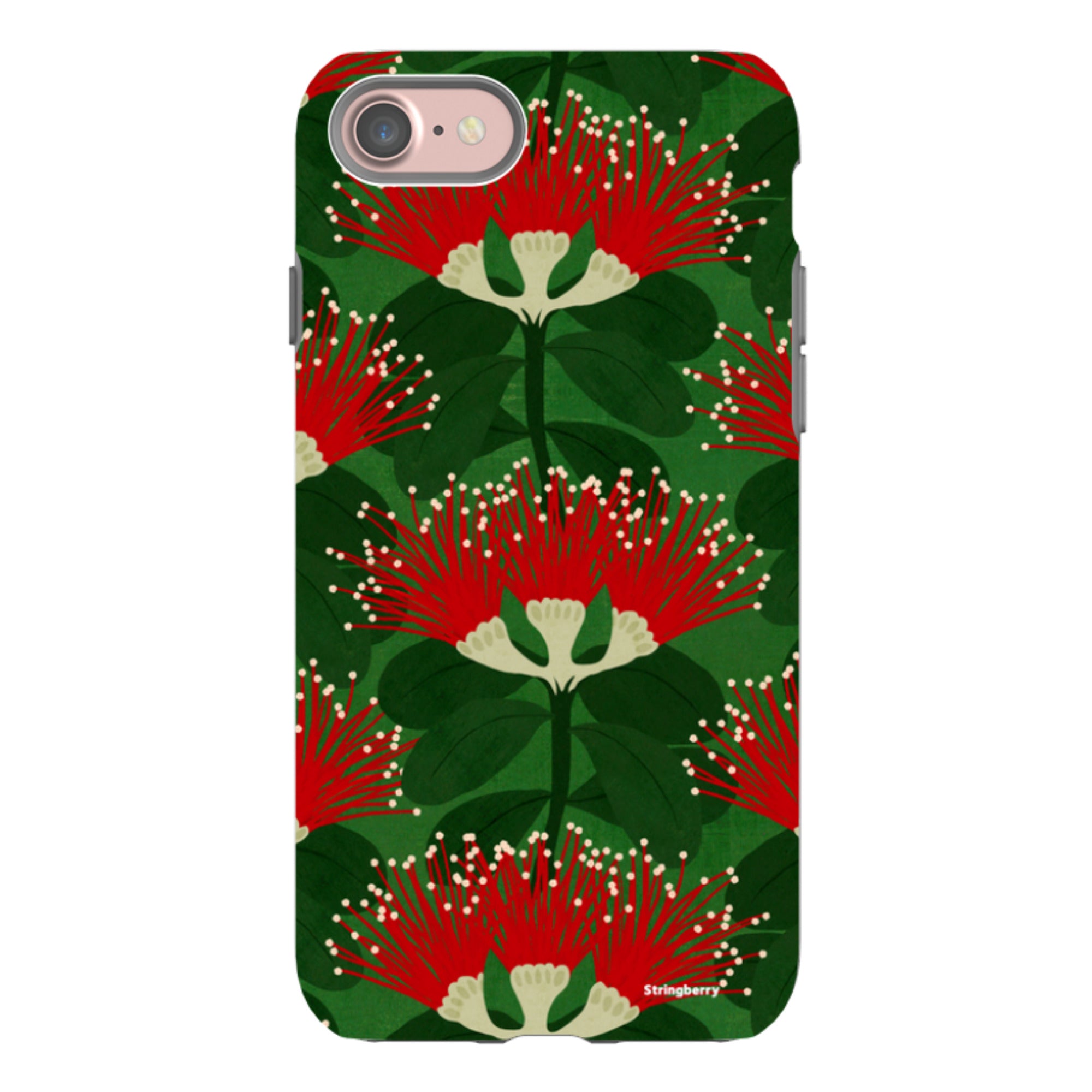 iPhone Tough Case - Pohutukawa Green And Red By Katherine Quinn