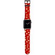 Burgundy and Gold Stars Apple Watch Strap