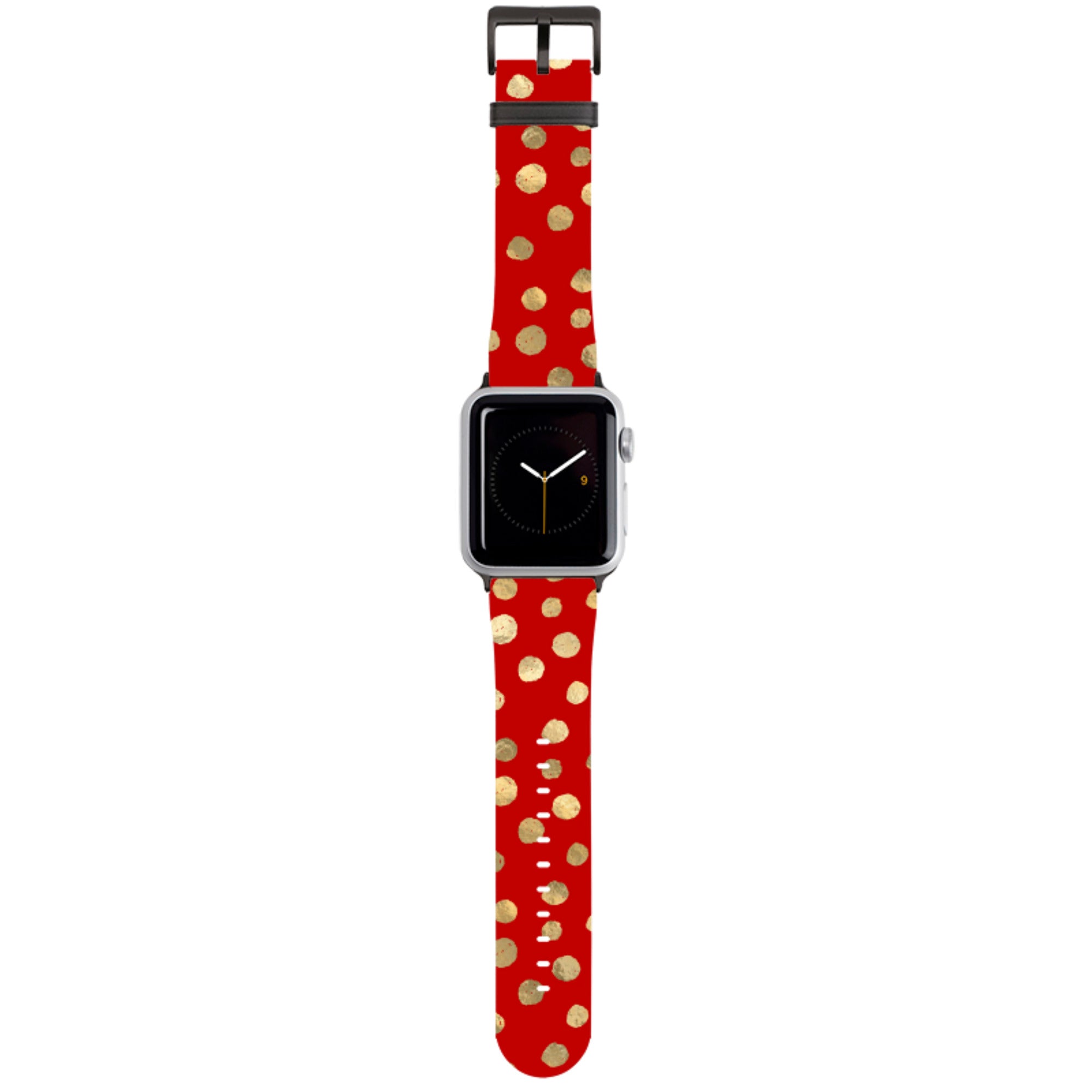Burgundy and Gold Stars Apple Watch Strap