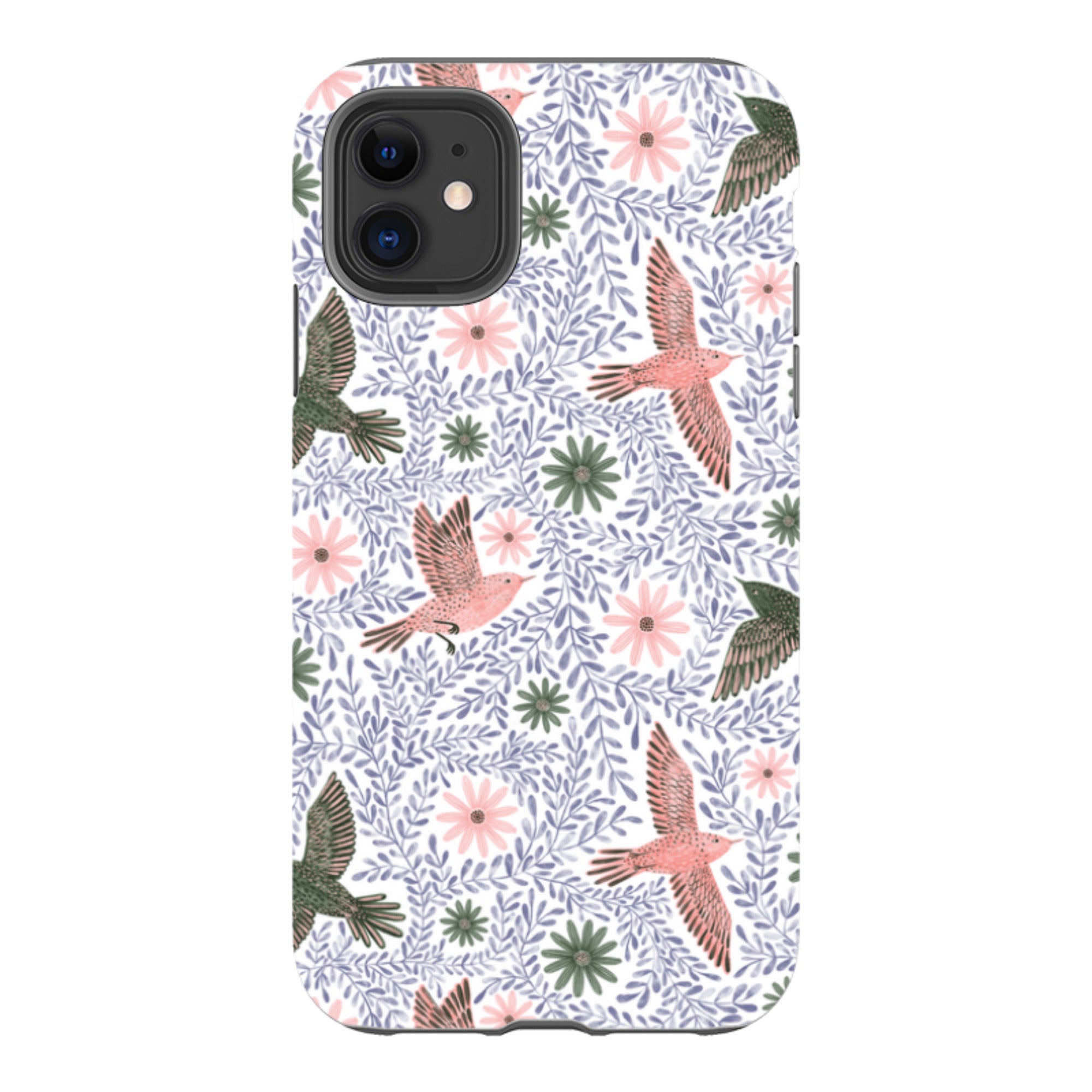 iPhone Tough Case - Bird Pattern Blue By Lee Foster Wilson