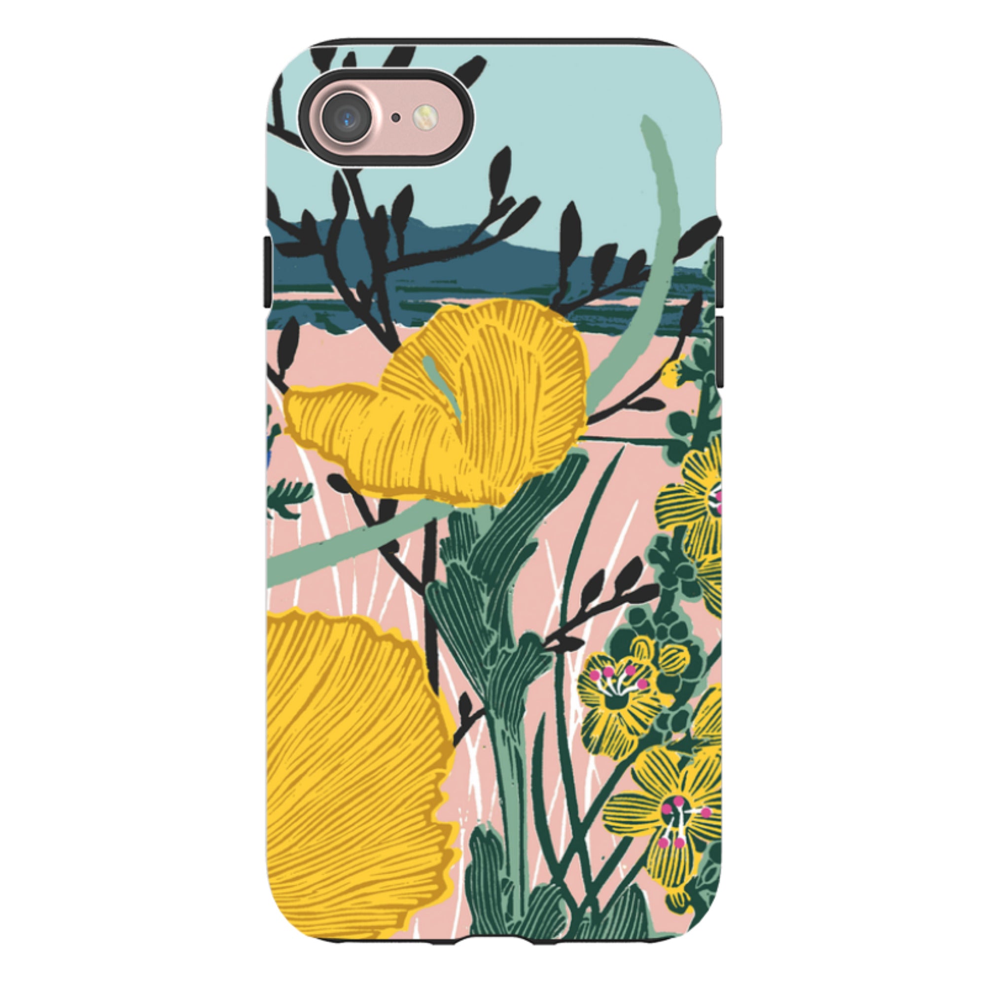 iPhone Tough Case - Yellow Poppies By Kate Heiss
