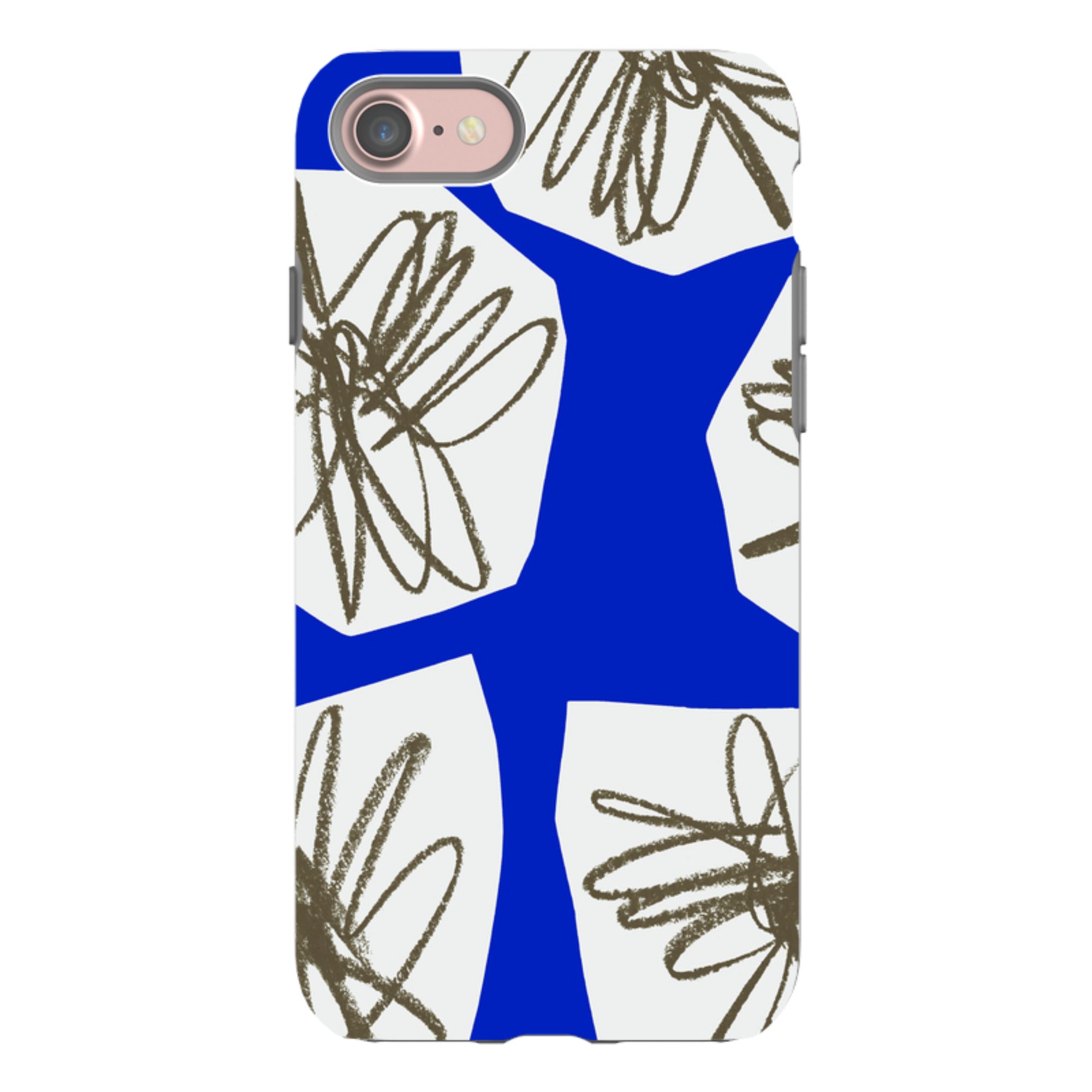 iPhone Tough Case - Blue Collage Flower By Kitty Joseph