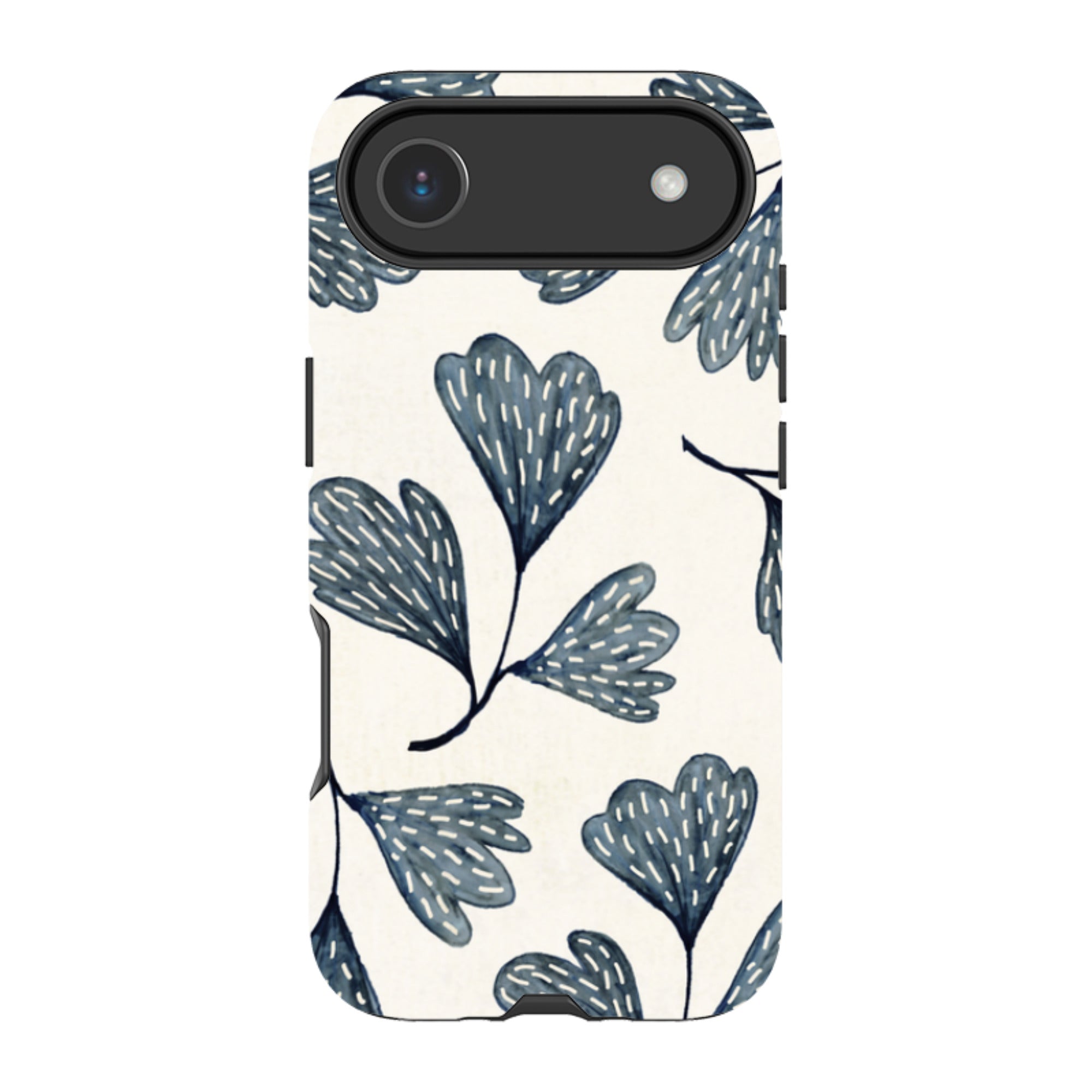 iPhone Tough Case - Indigo Leaves By Katherine Quinn