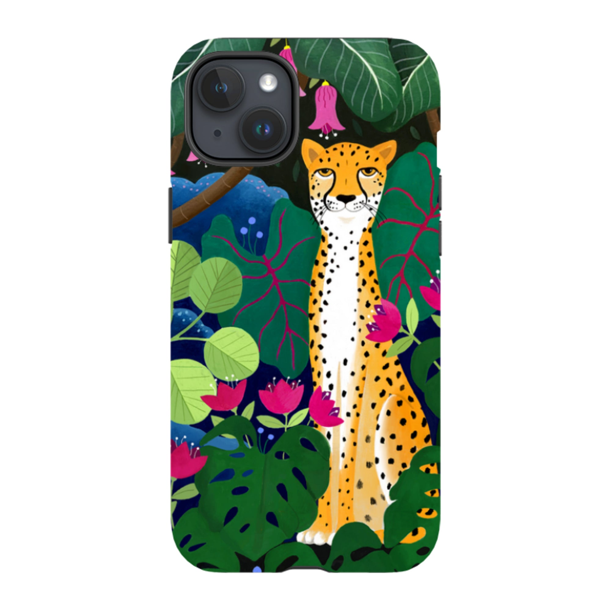 iPhone Tough Case - Cheetah And Monstera By Bex Parkin