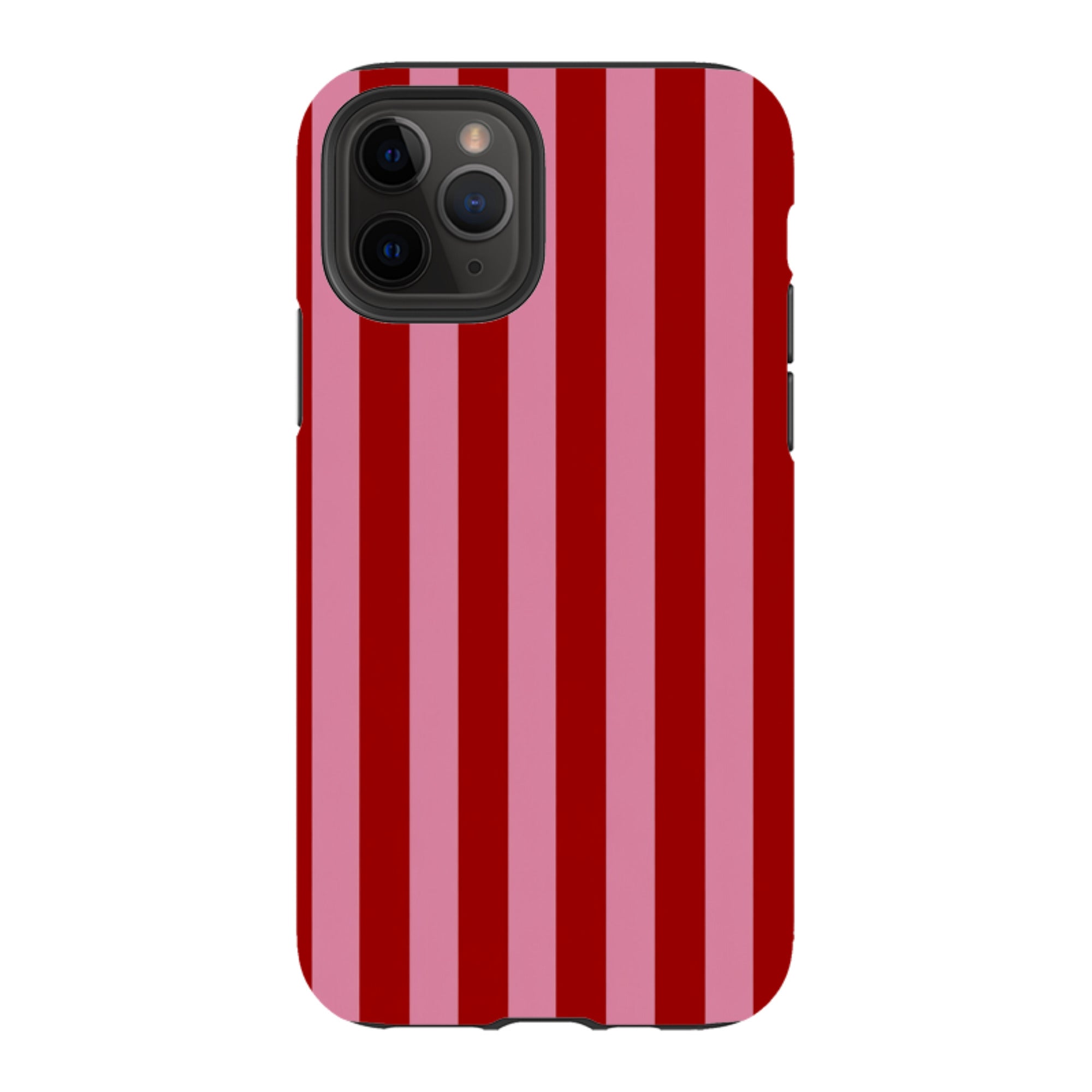 iPhone Tough Case - Burgundy & Pink Stripe