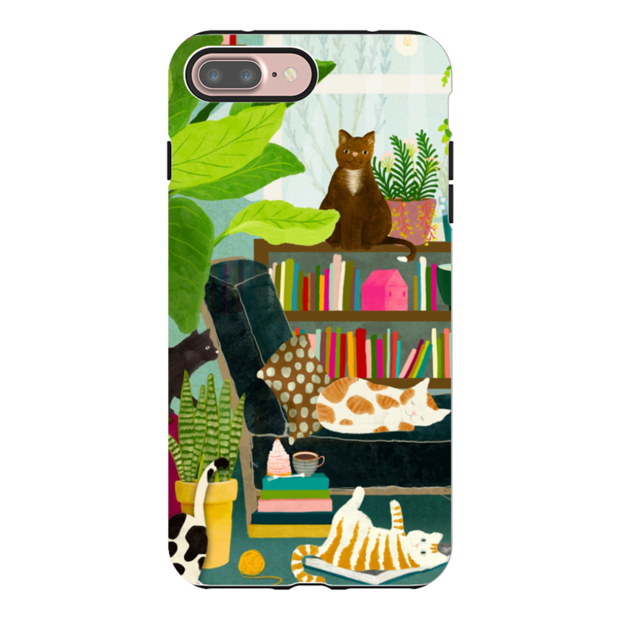 iPhone Tough Case - Cat Library By Katherine Quinn