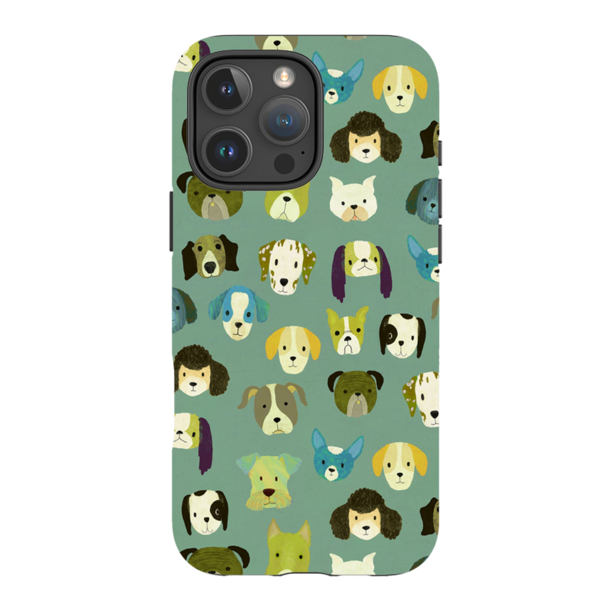 iPhone MagSafe Tough Case -  Dog Heads Green By Katherine Quinn