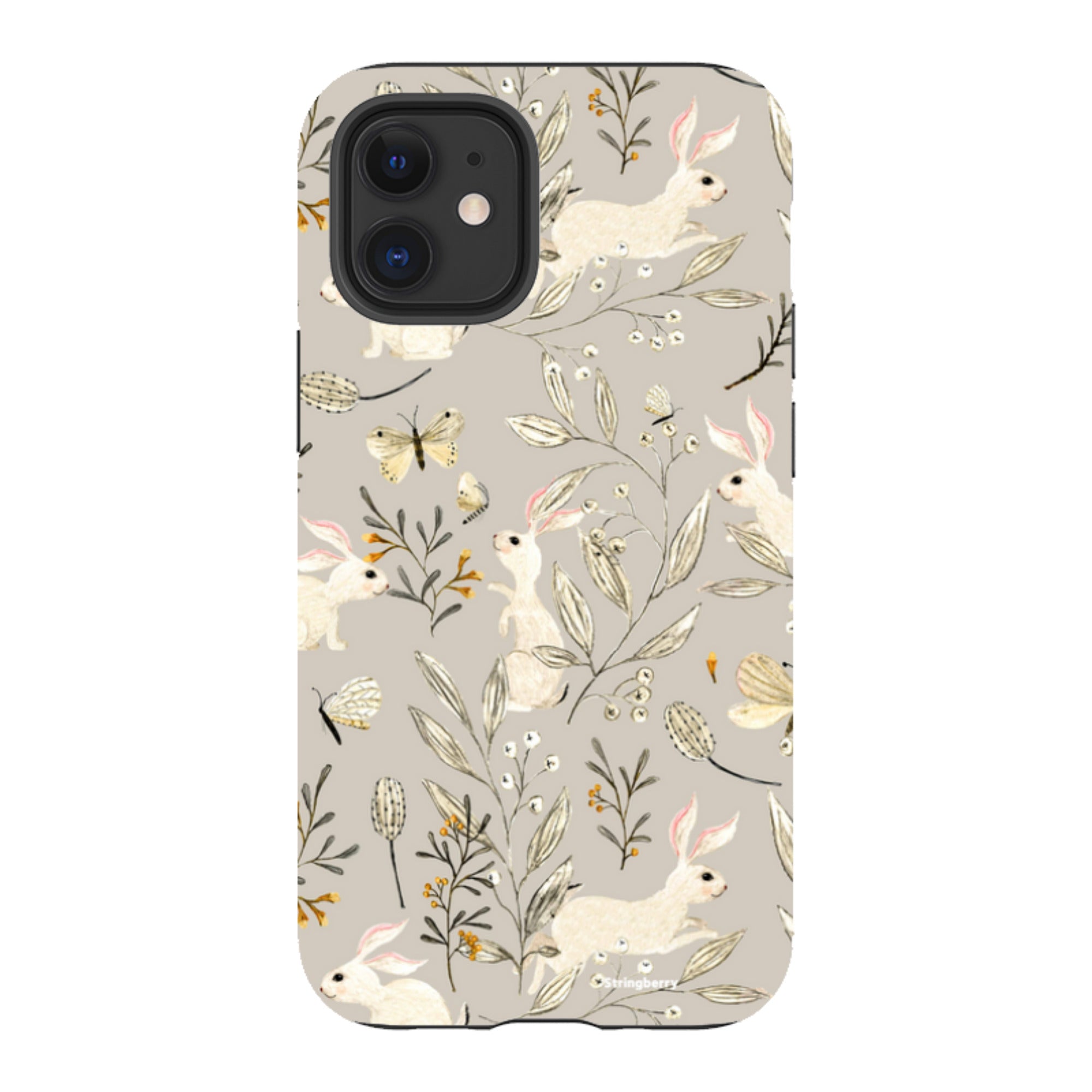 iPhone Tough Case - Bunnies Grey By Katherine Quinn