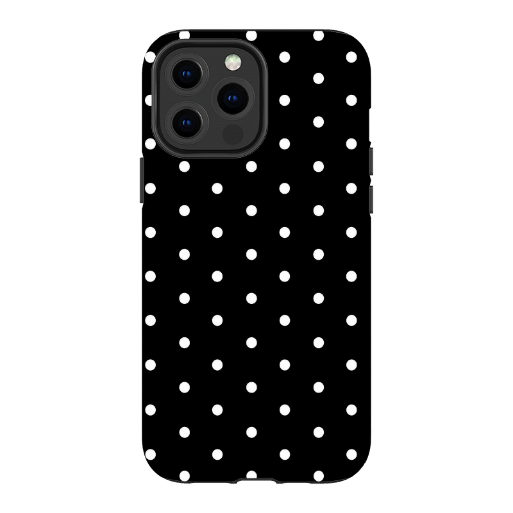 iPhone MagSafe Tough Case - Black & White Polka Dot