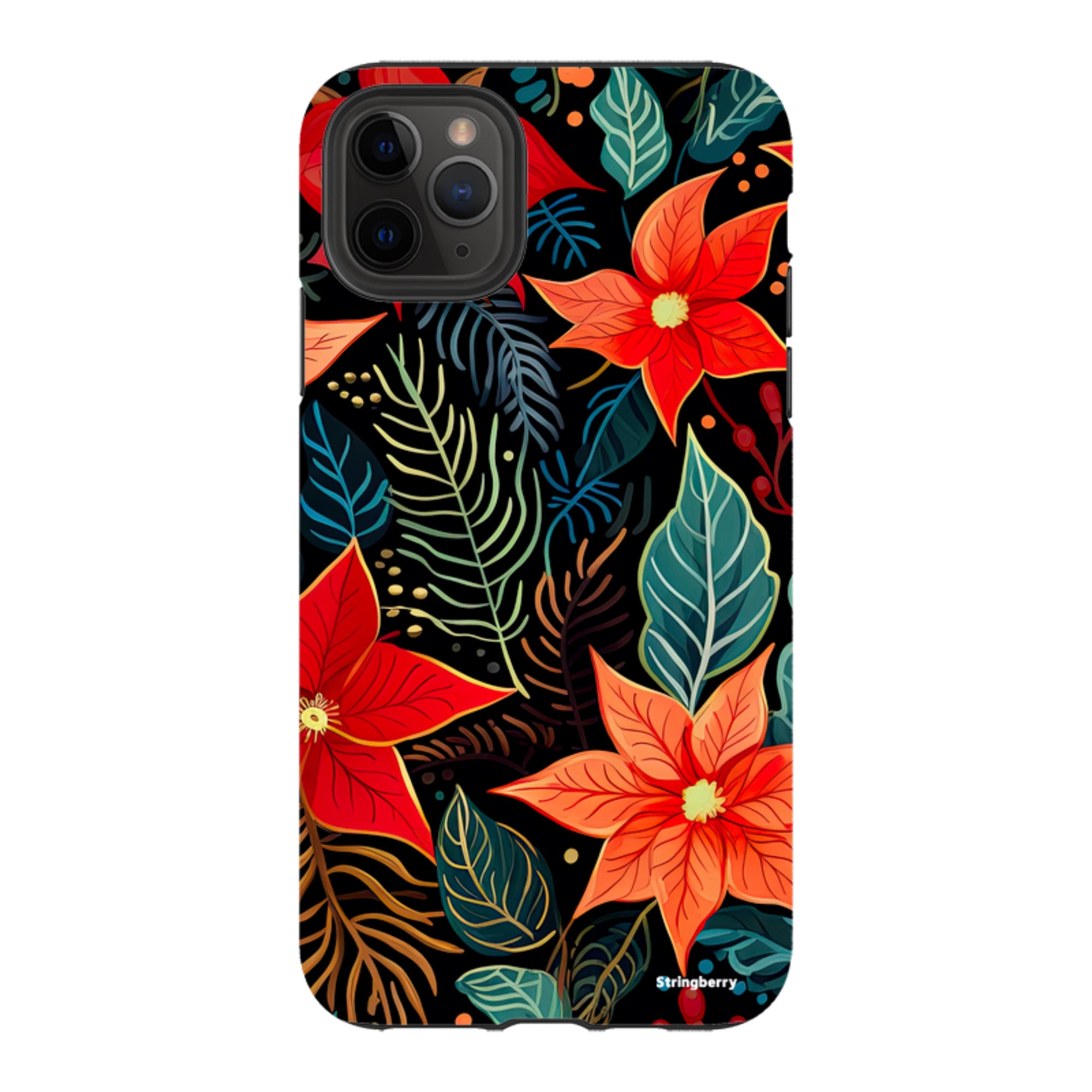 iPhone Tough Case - Red Winter Floral