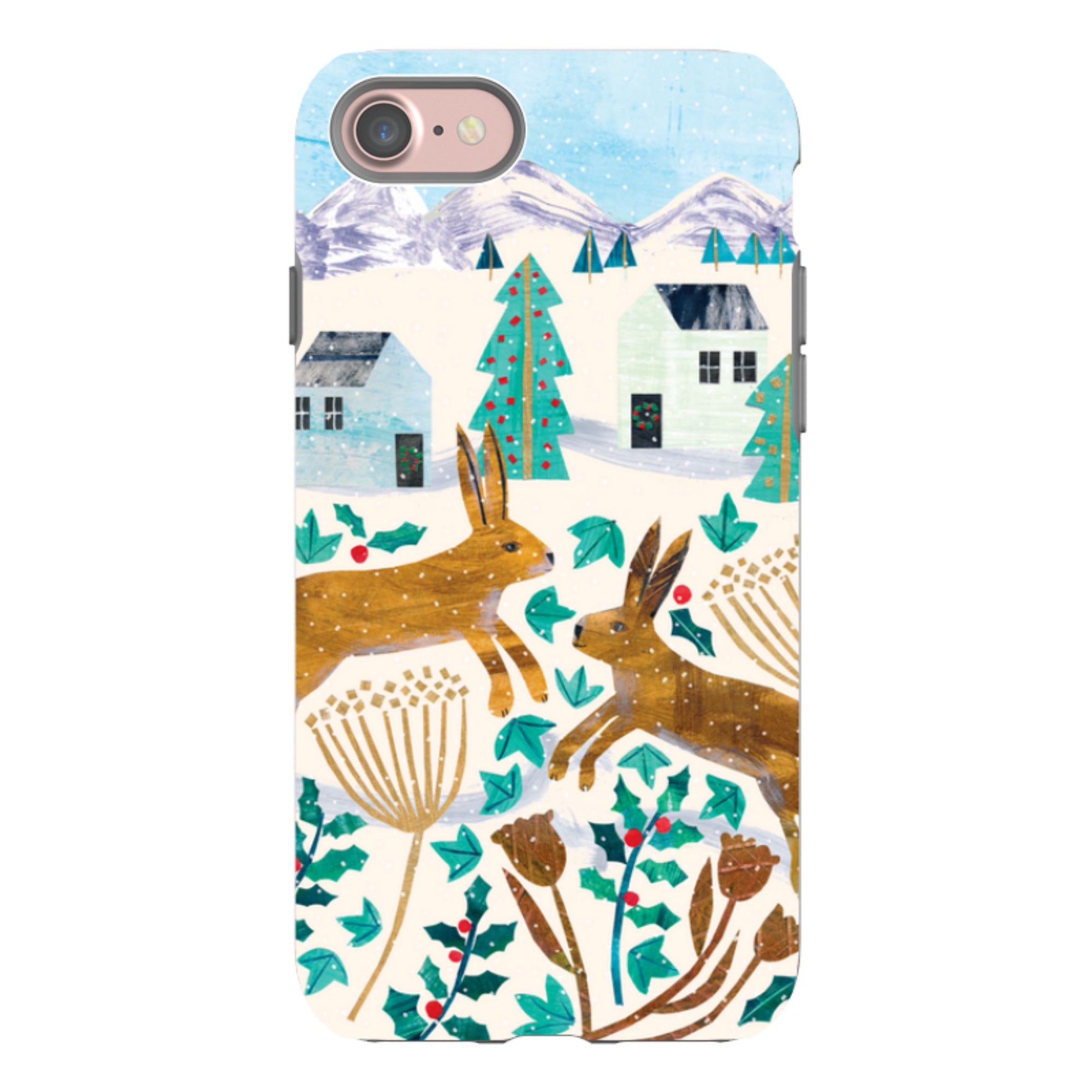 iPhone Tough Case - Xmas Hare By Tracey English