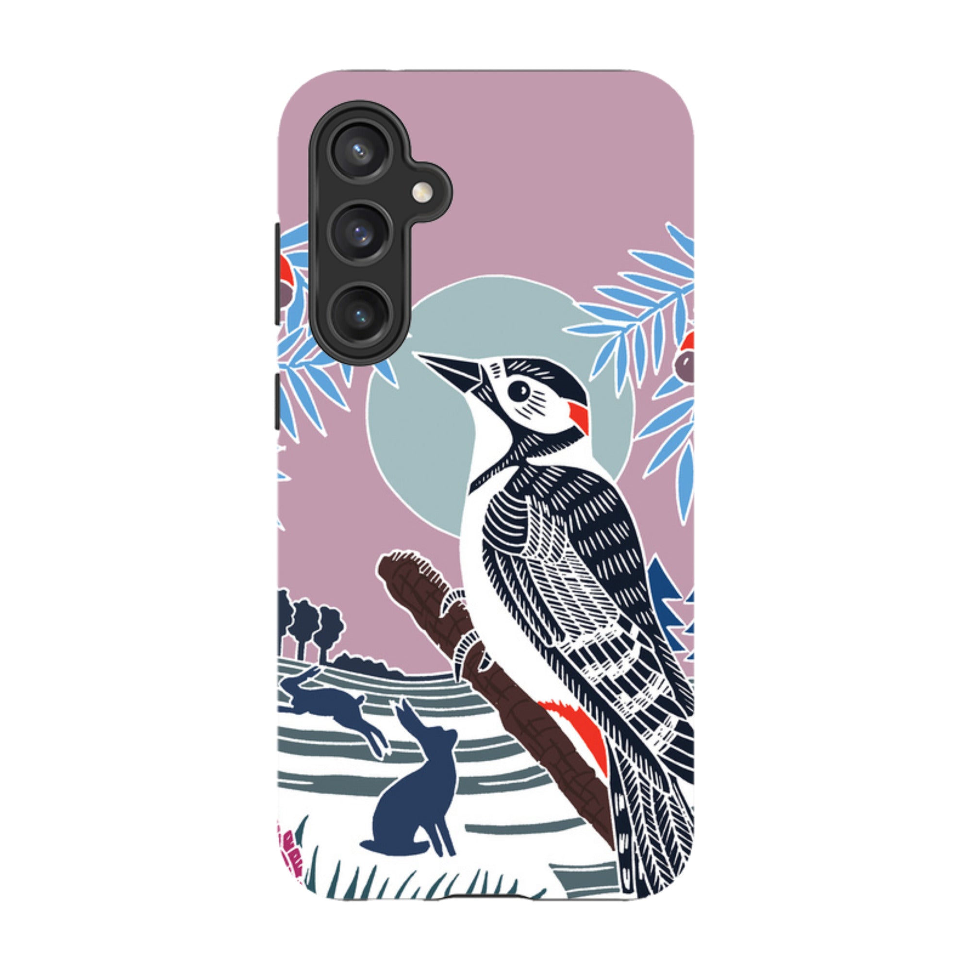 Samsung Tough Case - Woodpecker Pale By Kate Heiss