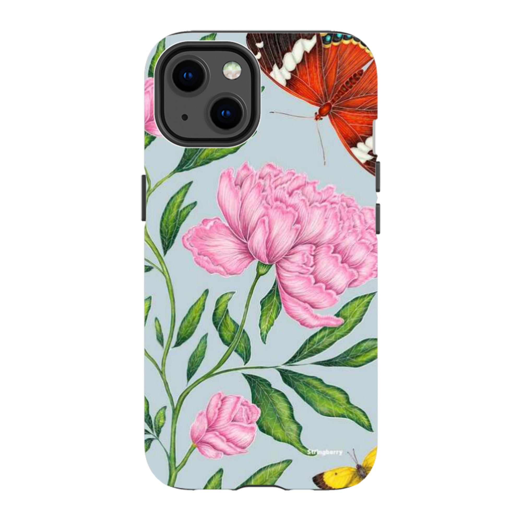 iPhone MagSafe Tough Case - Butterflies and Peonies By Catherine Rowe