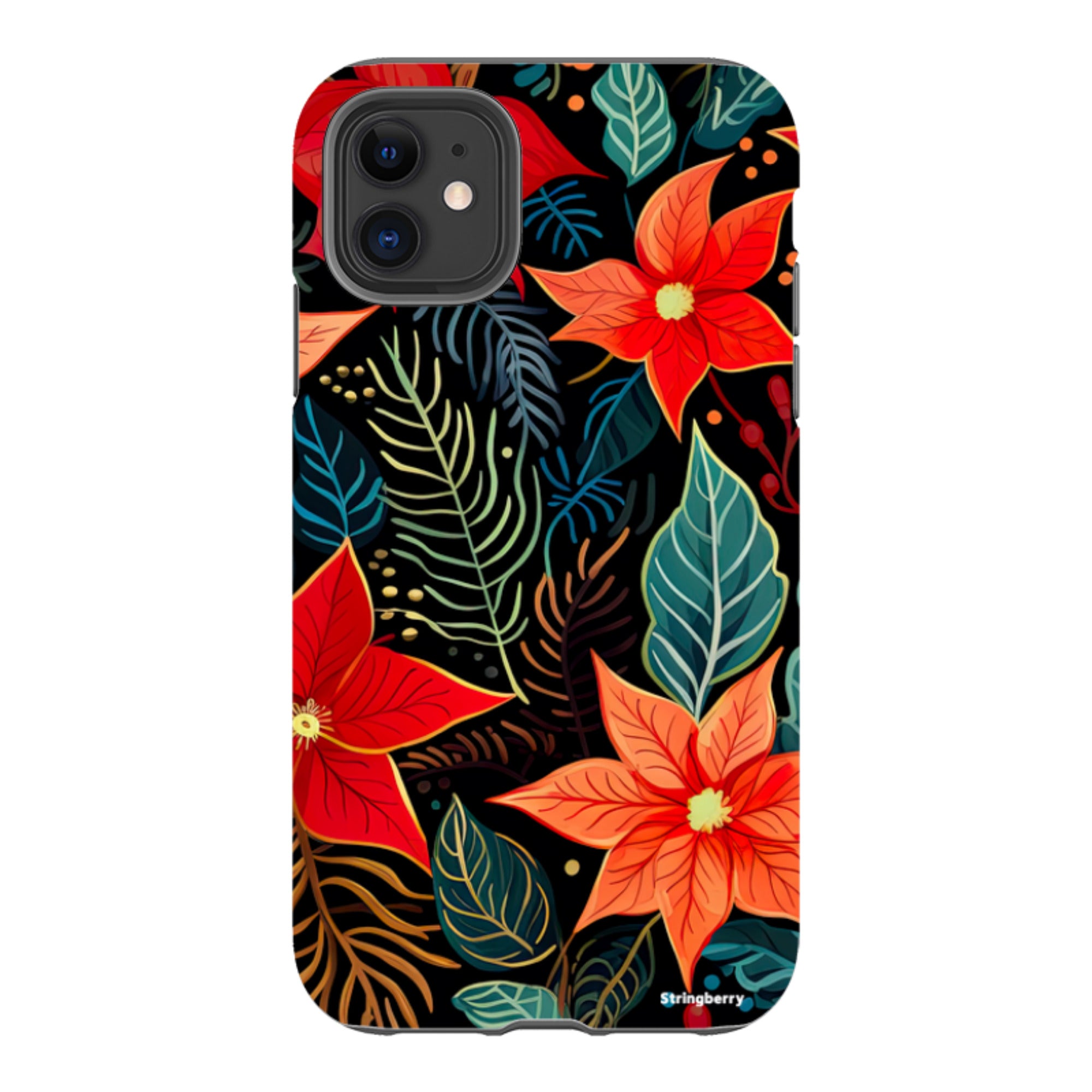 iPhone Tough Case - Red Winter Floral