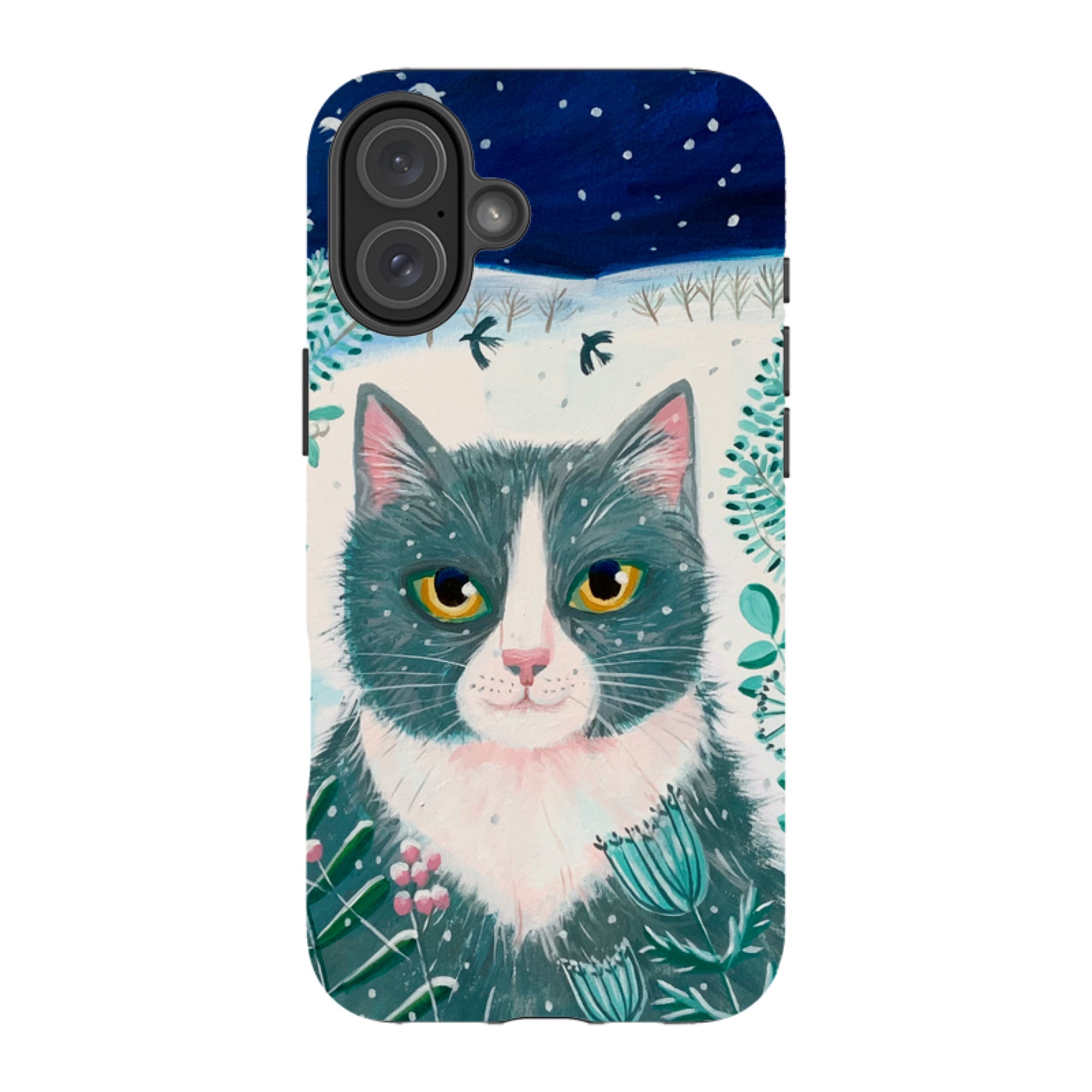 iPhone Tough Case - Xmas Cat By Mary Stubberfield