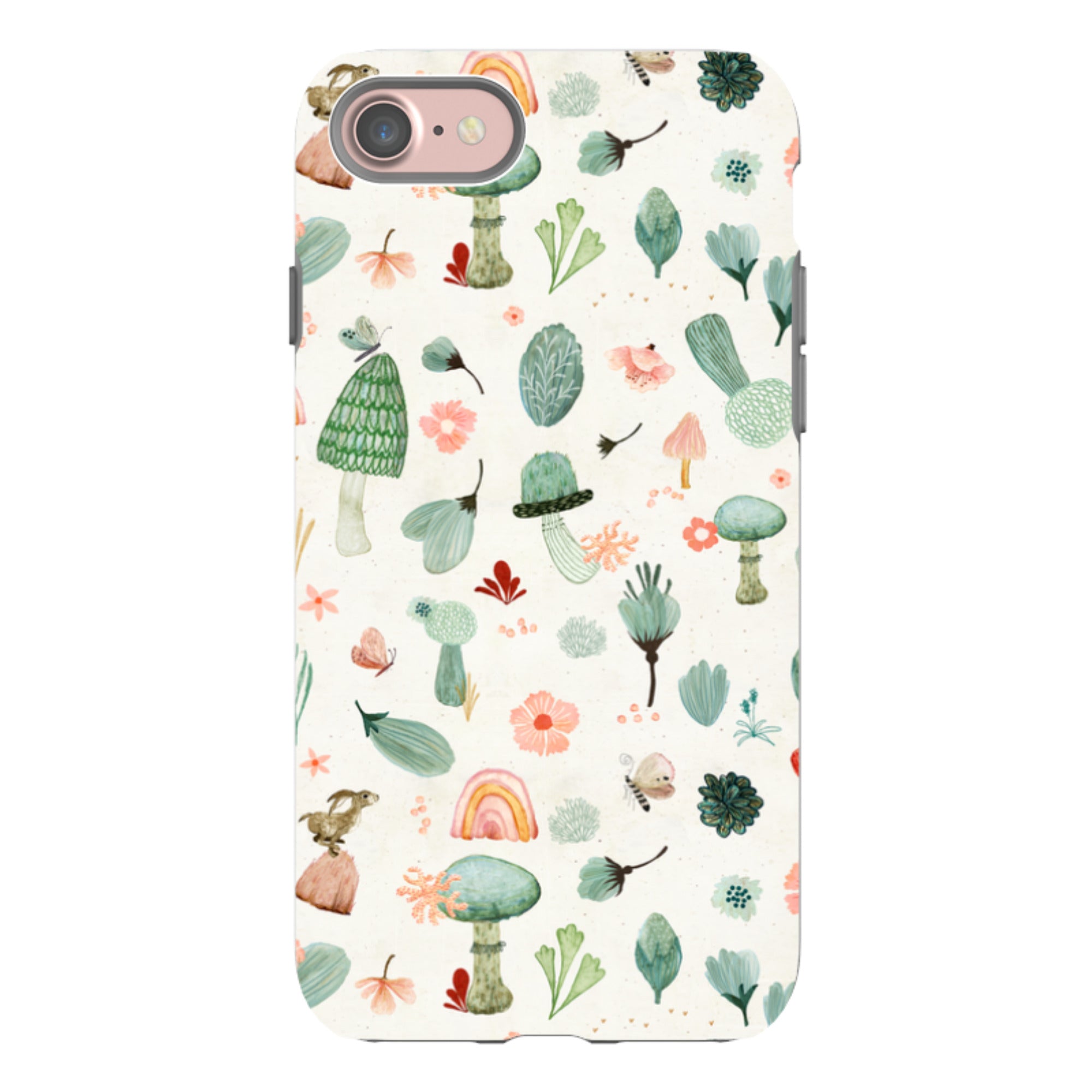 iPhone Tough Case - Mushroom World Cream By Katherine Quinn