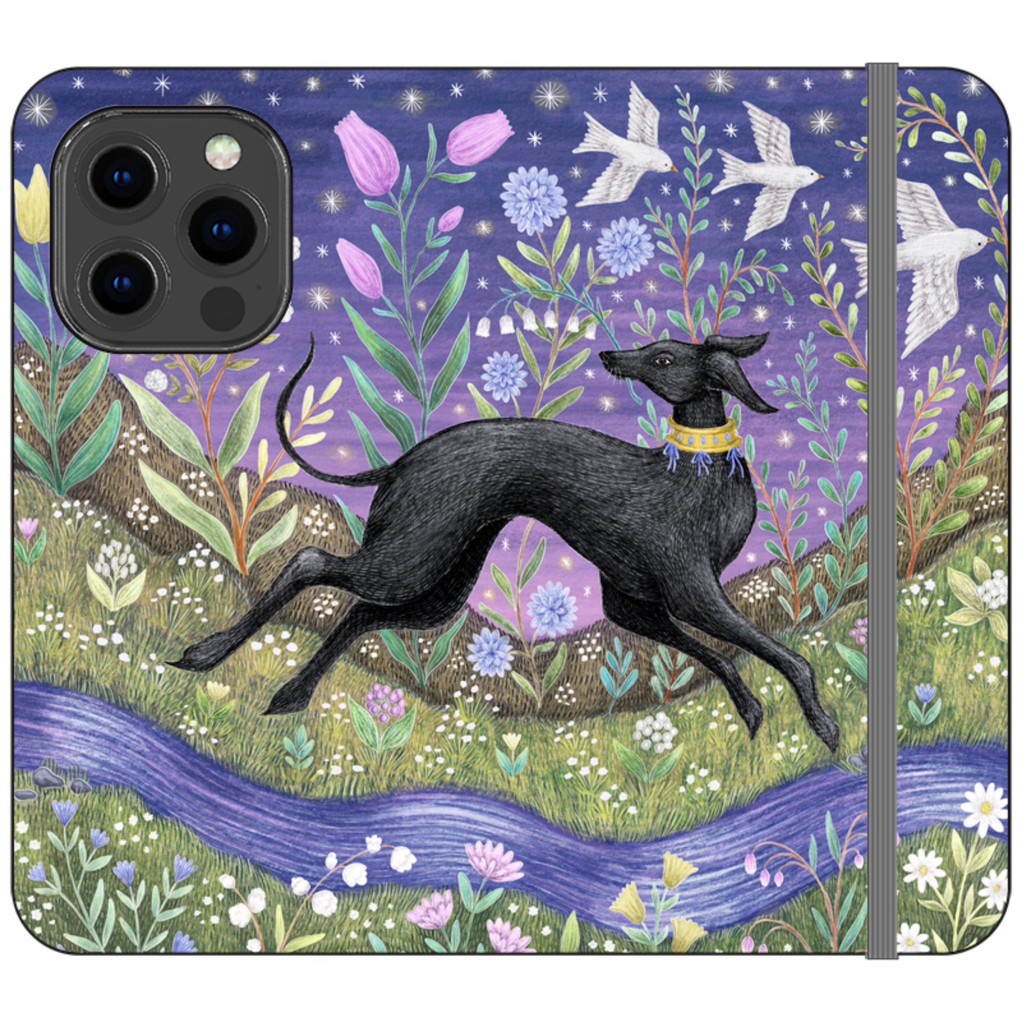 Meadow Hound Wallet Case By Catherine Rowe