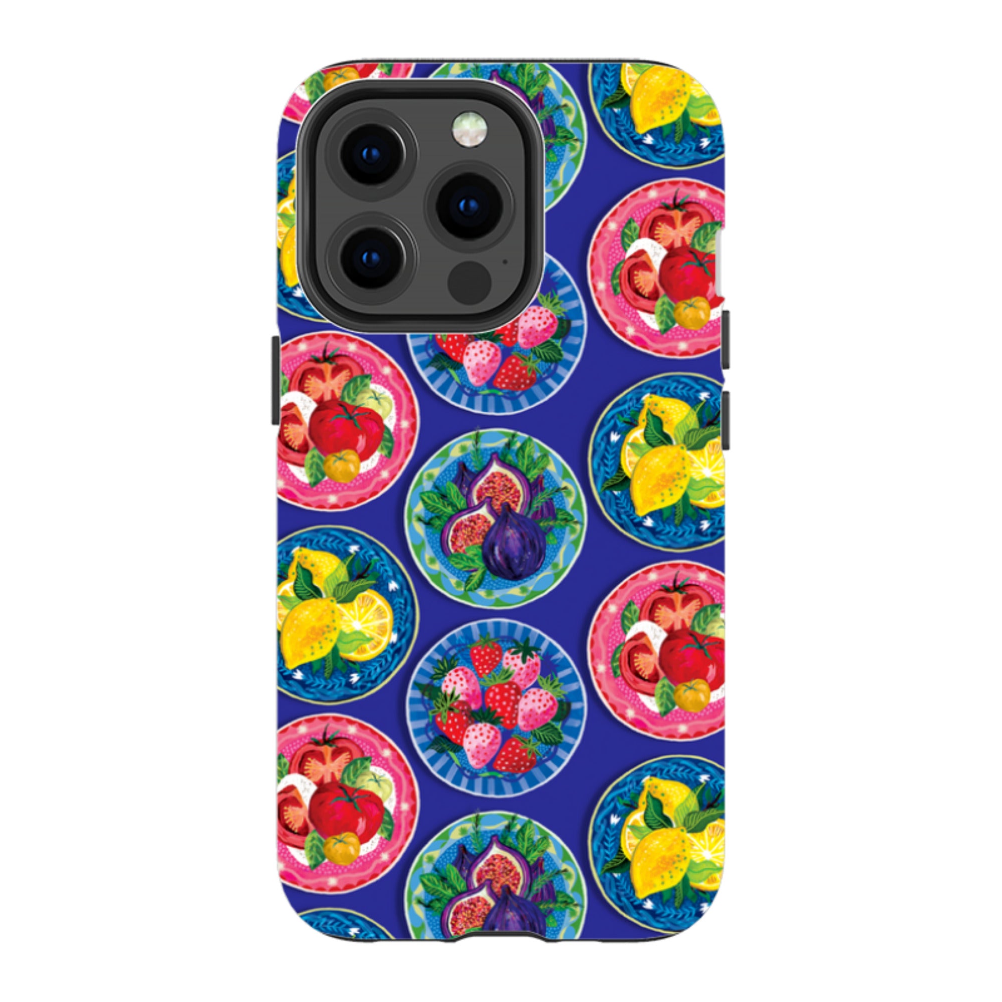 iPhone Tough Case - Summer Plates Blue By Emma Frances Grant