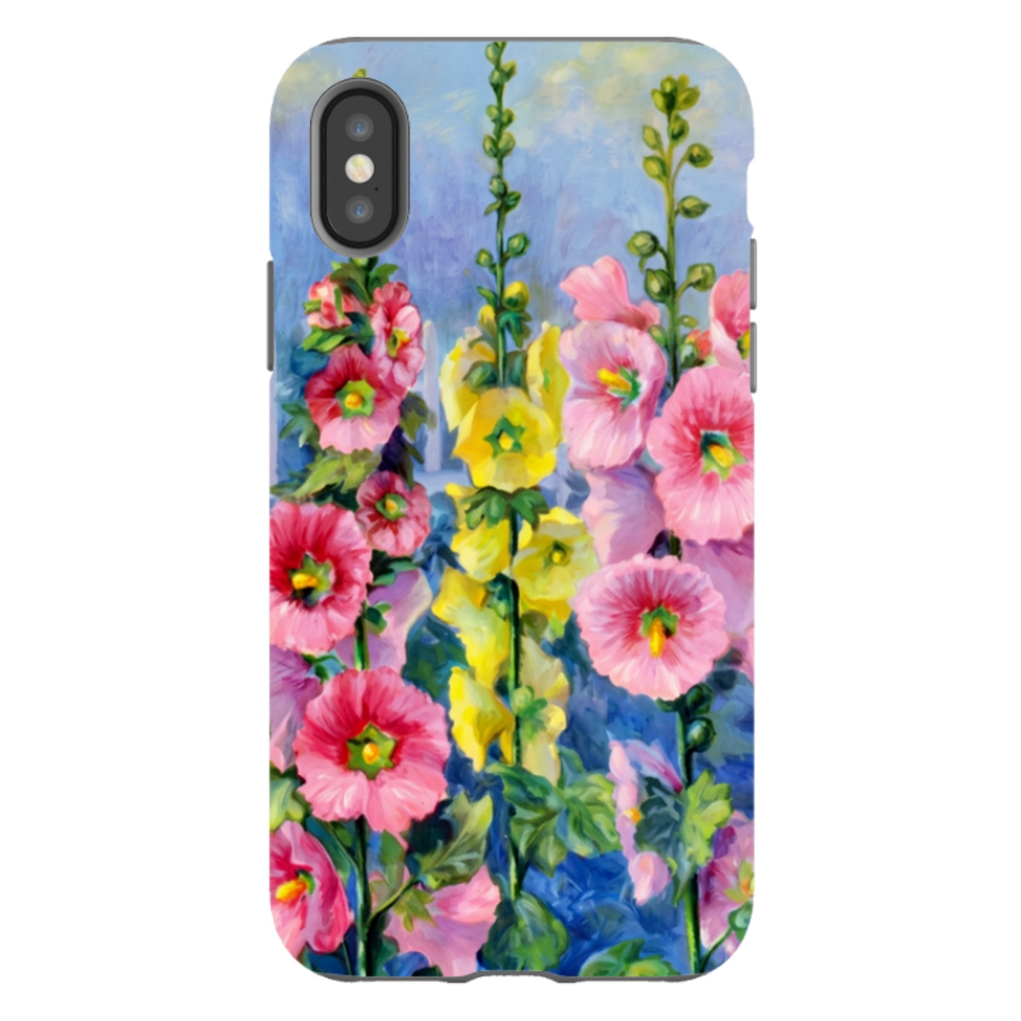 iPhone Tough Case - Hollyhock Garden