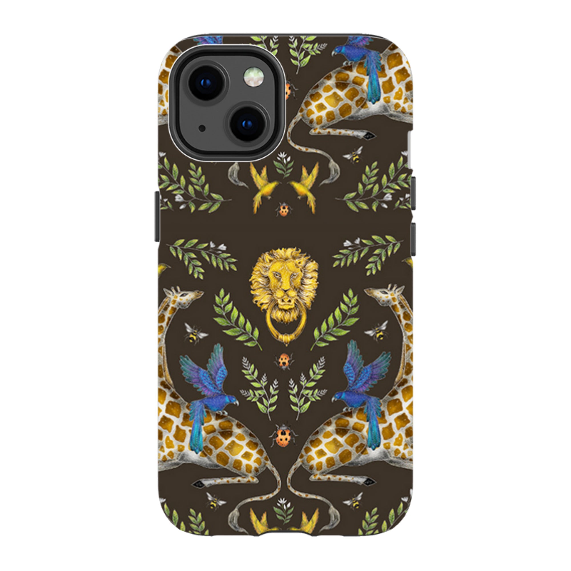 iPhone Tough Case - Giraffes Birds and Lion By Catherine Rowe