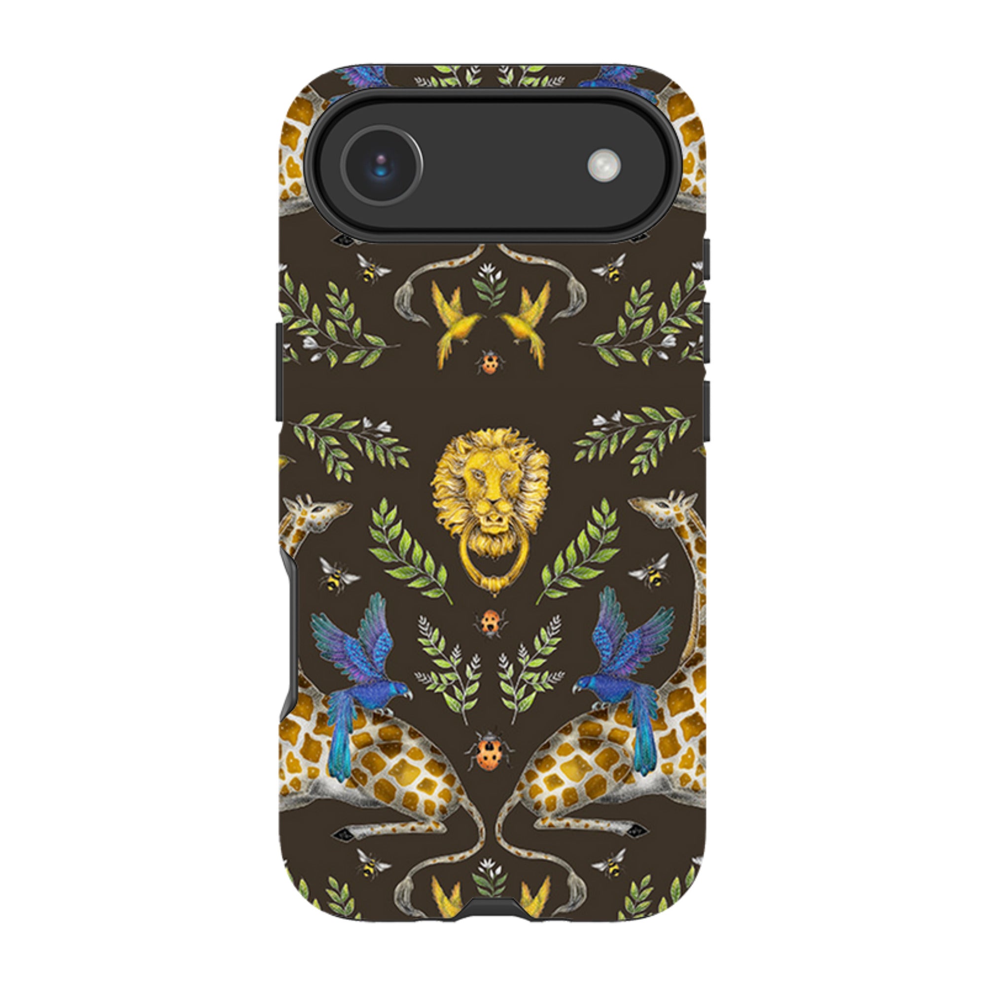 iPhone MagSafe Tough Case -  Giraffes Birds and Lion By Catherine Rowe