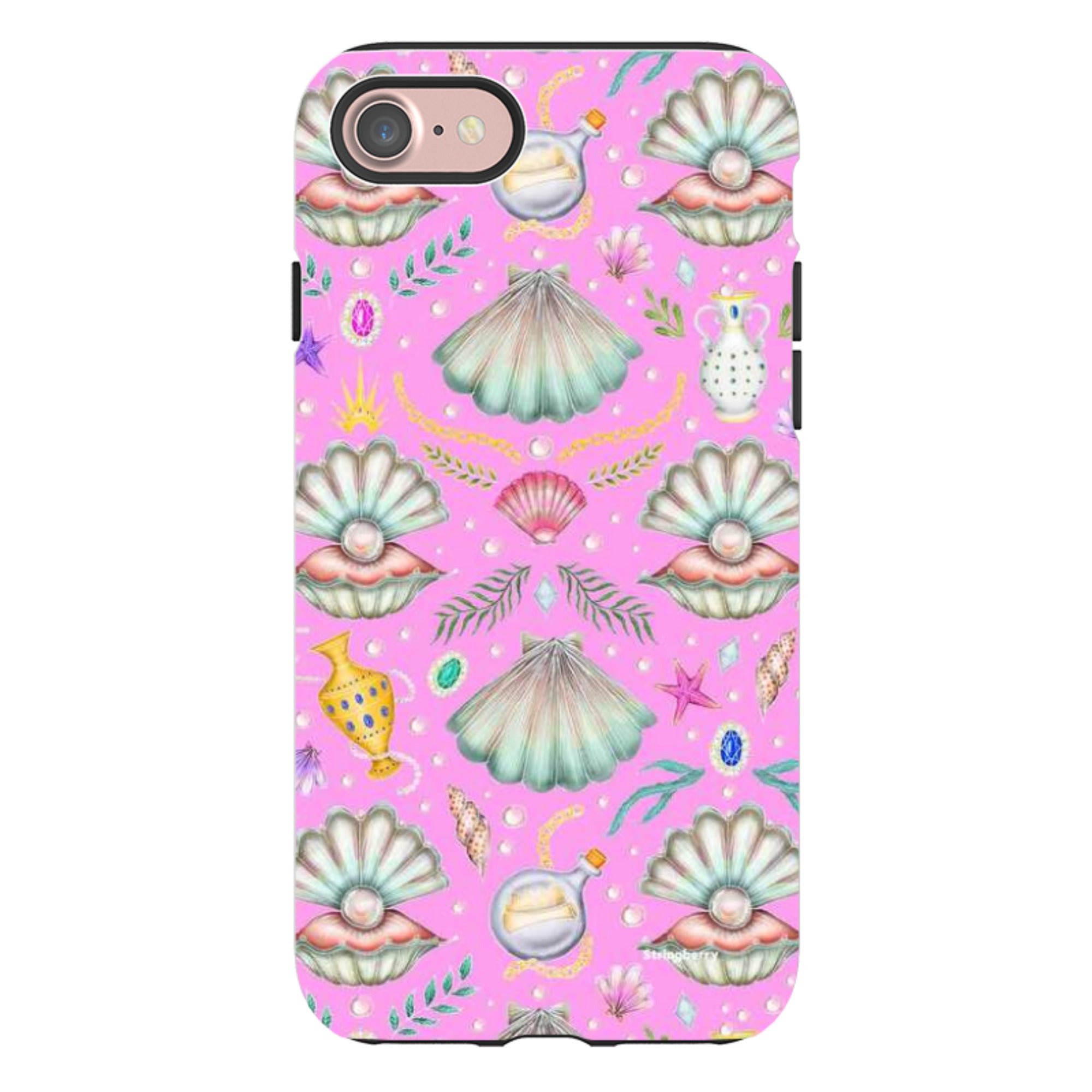 iPhone Tough Case - Pearl's Fantasy Candy Pink By Catherine Rowe