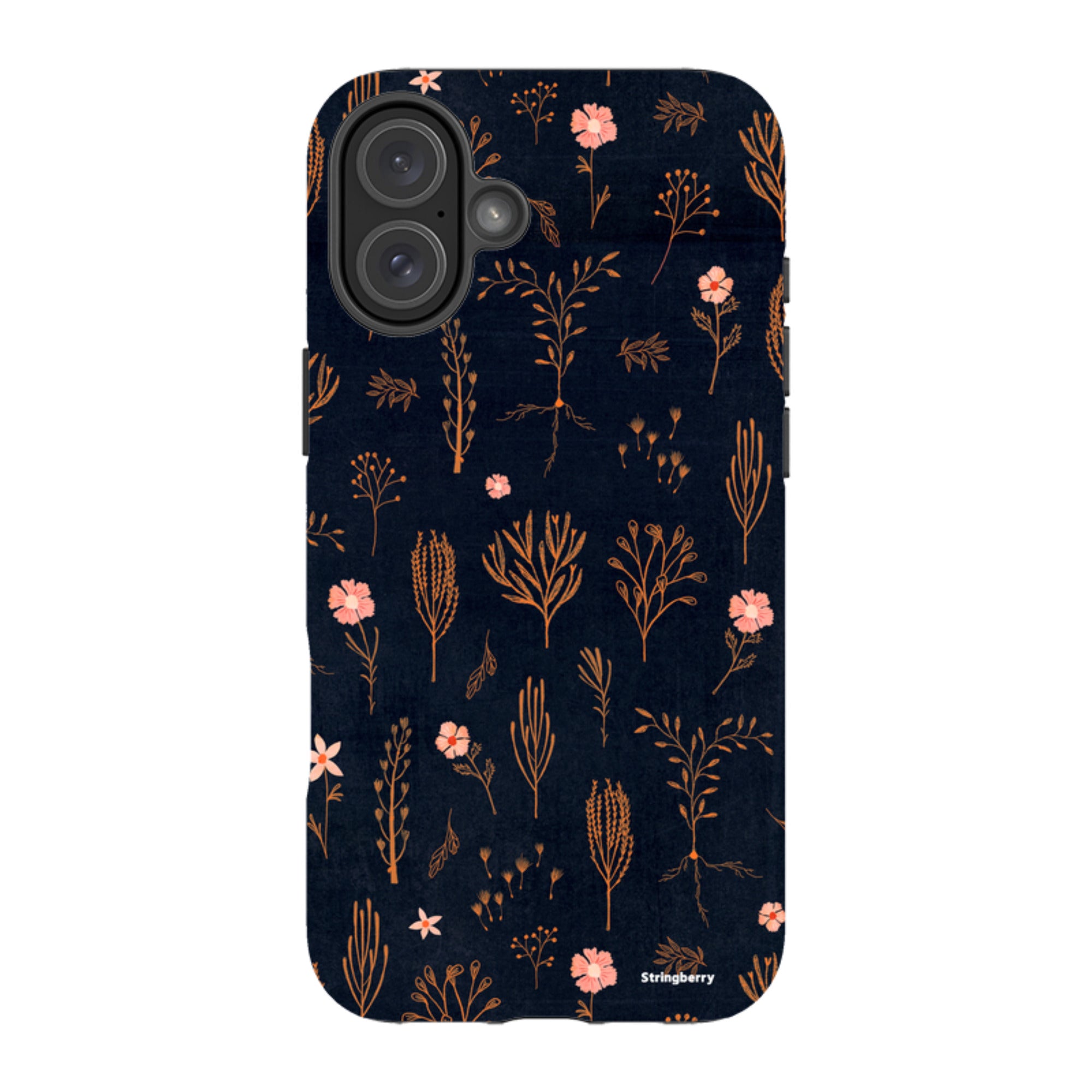iPhone Tough Case - Floral Light Orange And Pink By Katherine Quinn
