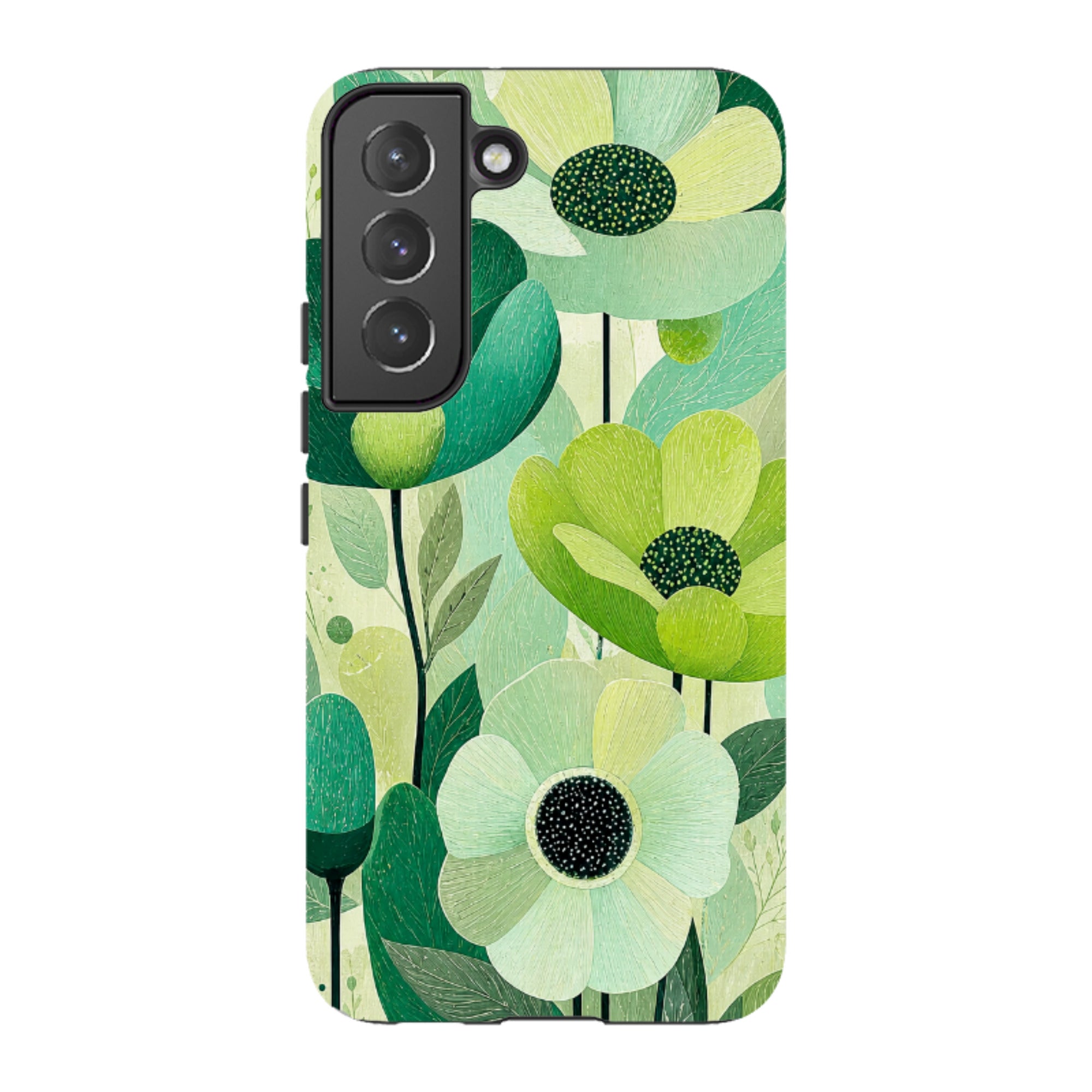 Samsung Tough Case - Mint Woodgrain Floral