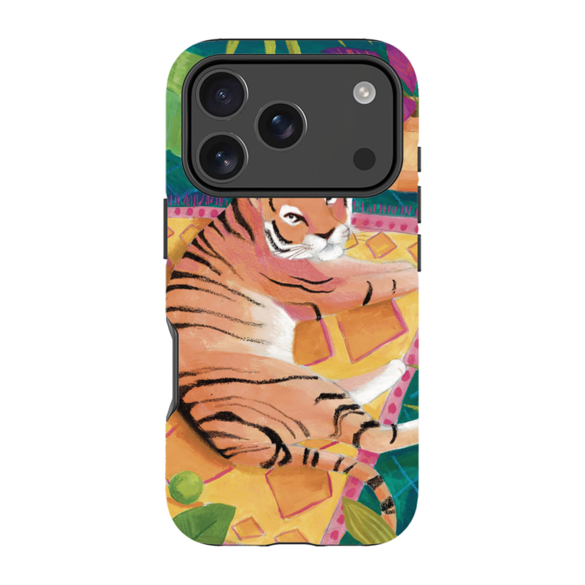 iPhone Tough Case - Tiger In Palms By Bex Parkin