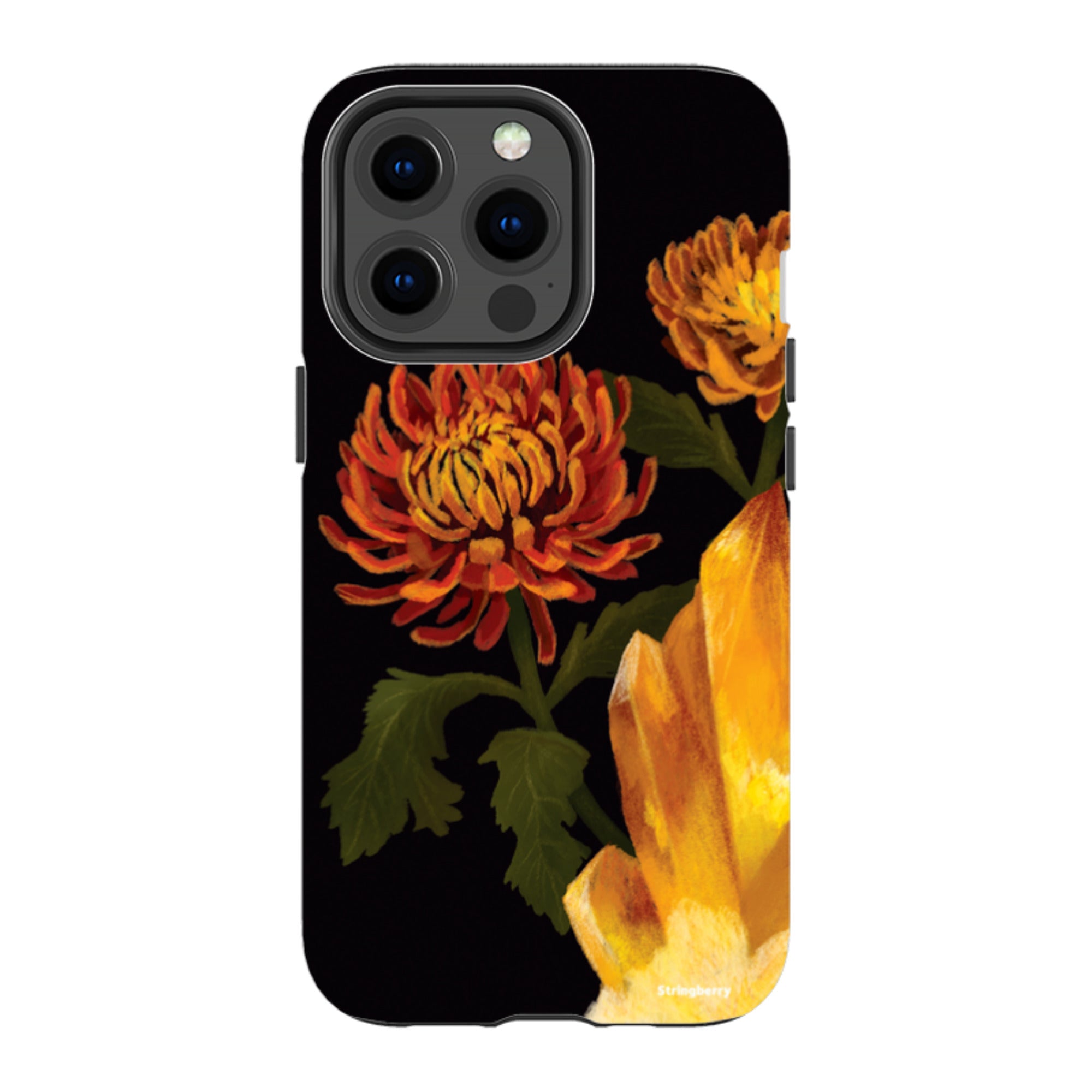 iPhone MagSafe Tough Case - Chrysanthemum citrine By Anna Stead