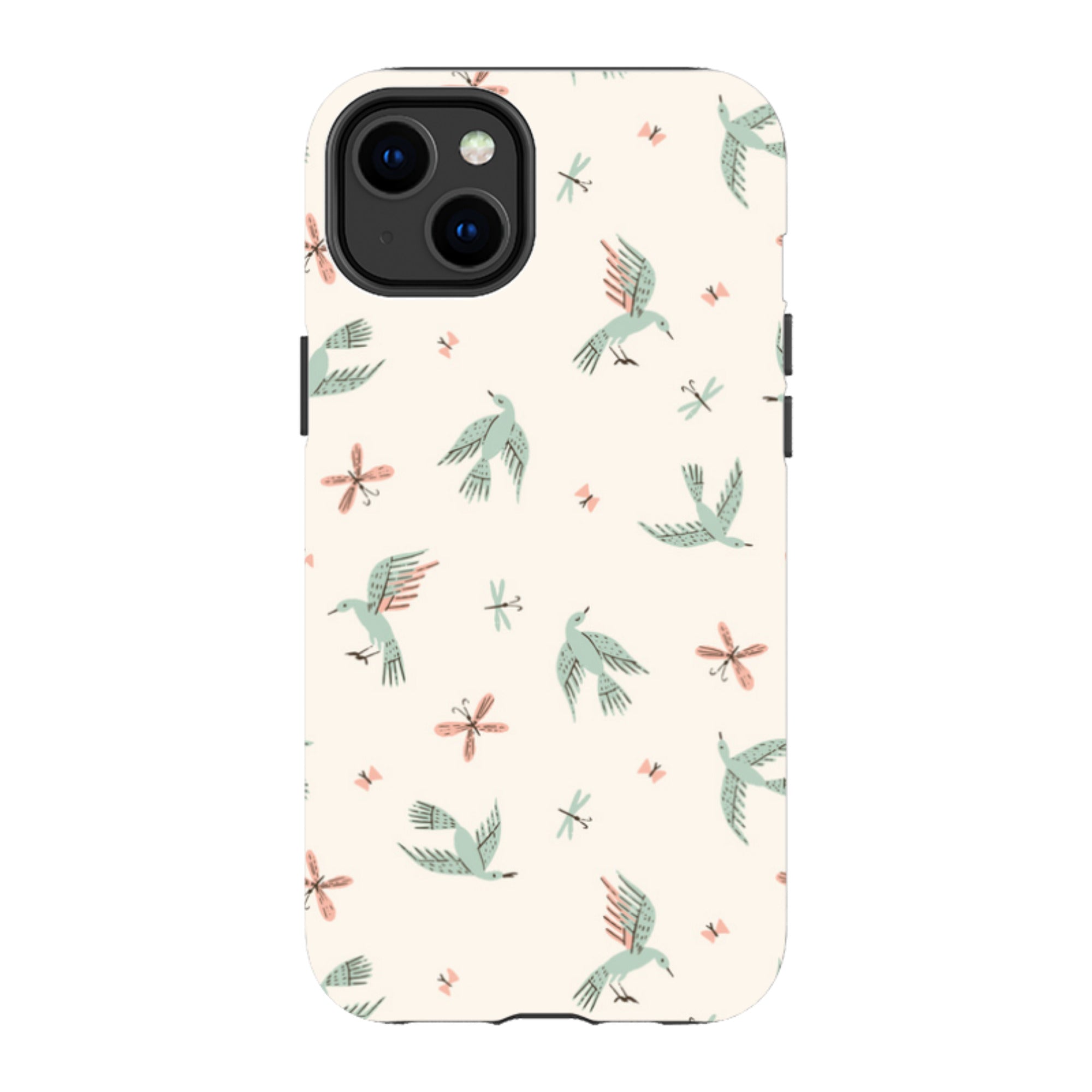 iPhone MagSafe Tough Case - Birds and Butterflies Cream By Meghann Rader