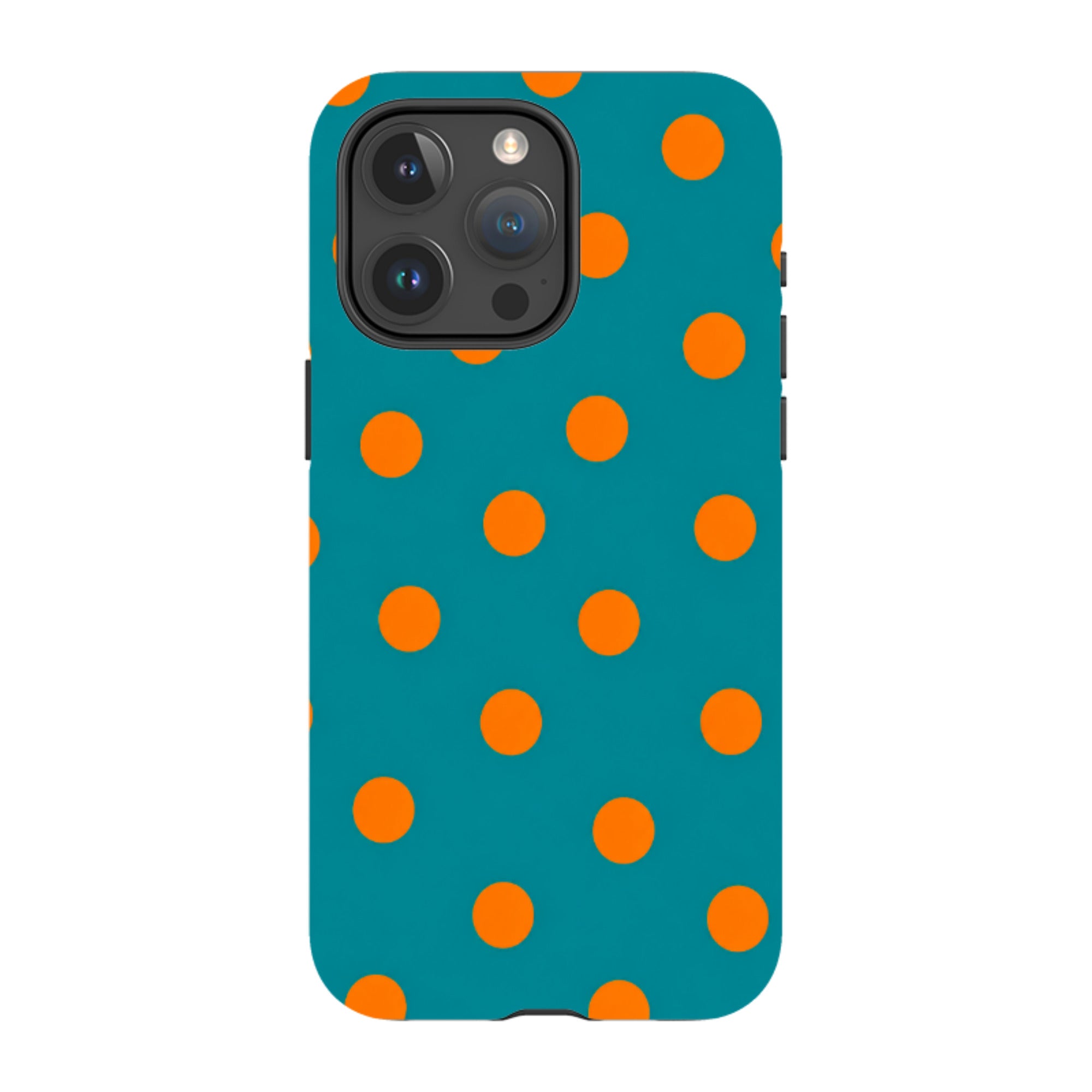 iPhone MagSafe Tough Case - Teal & Orange Polka Dot