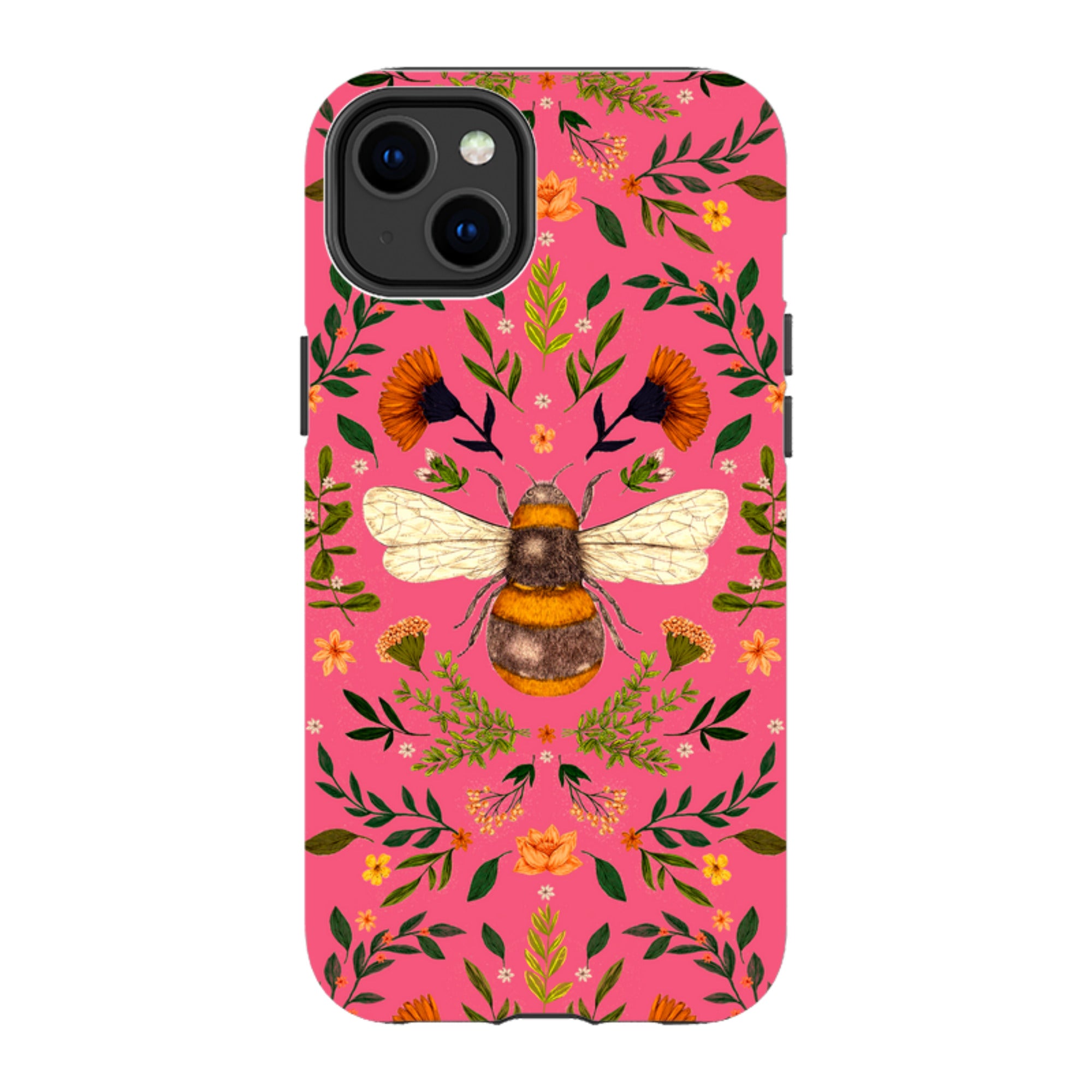 iPhone MagSafe Tough Case -  Botanical Bee Peach By Jade Mosinski