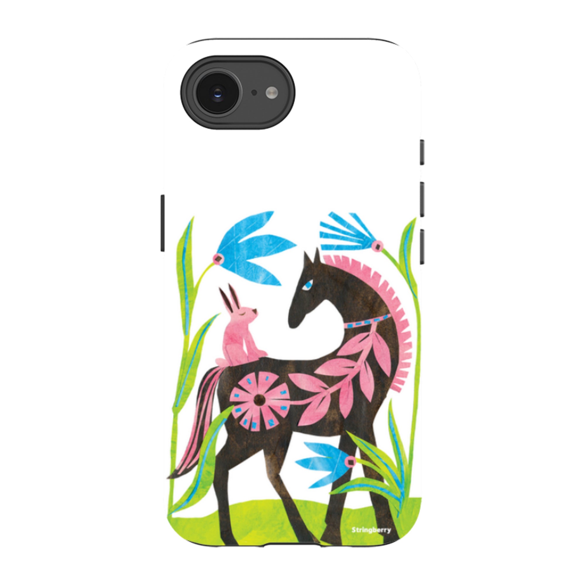 iPhone Tough Case - Folk Horse And Bunny By Tracey English