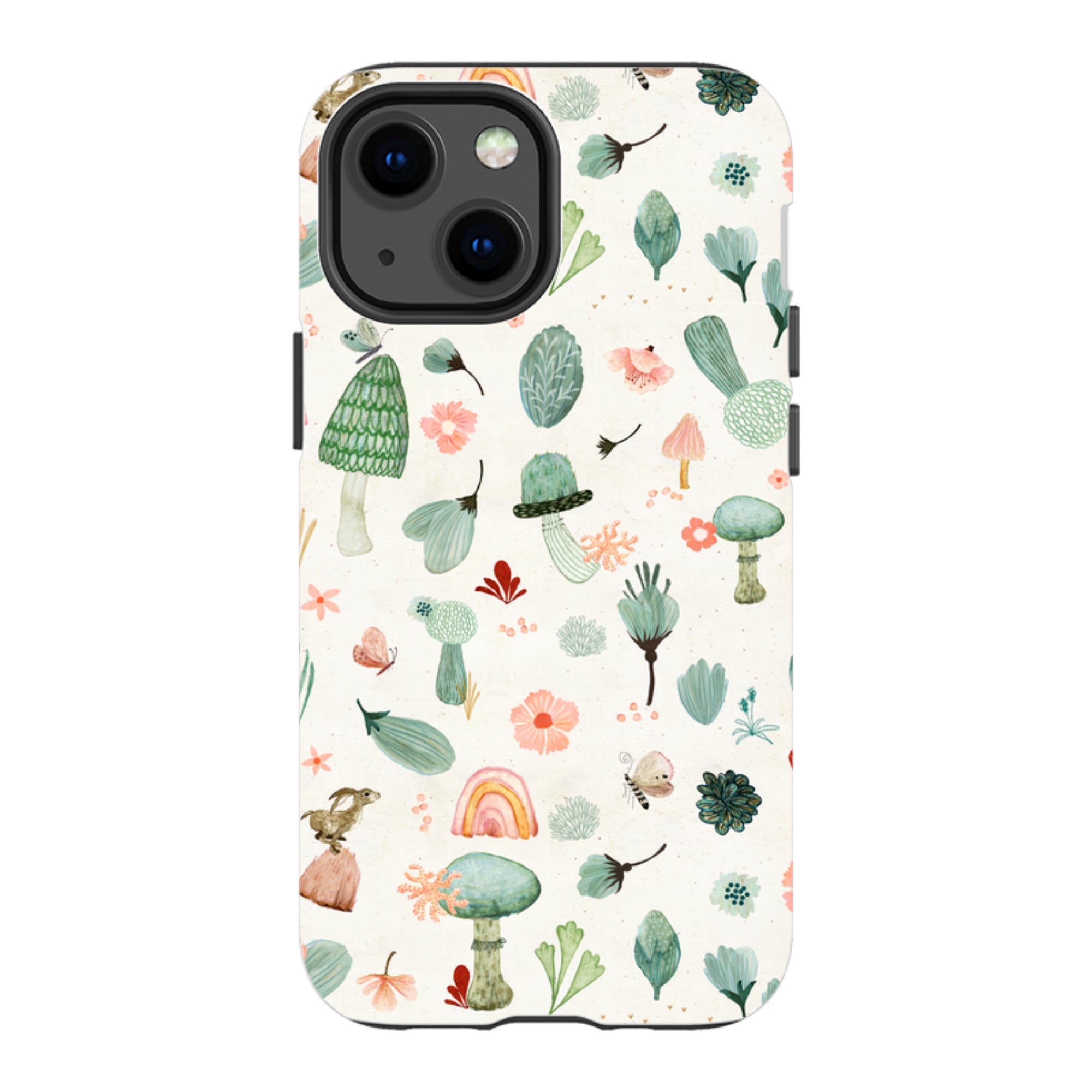 iPhone Tough Case - Mushroom World Cream By Katherine Quinn