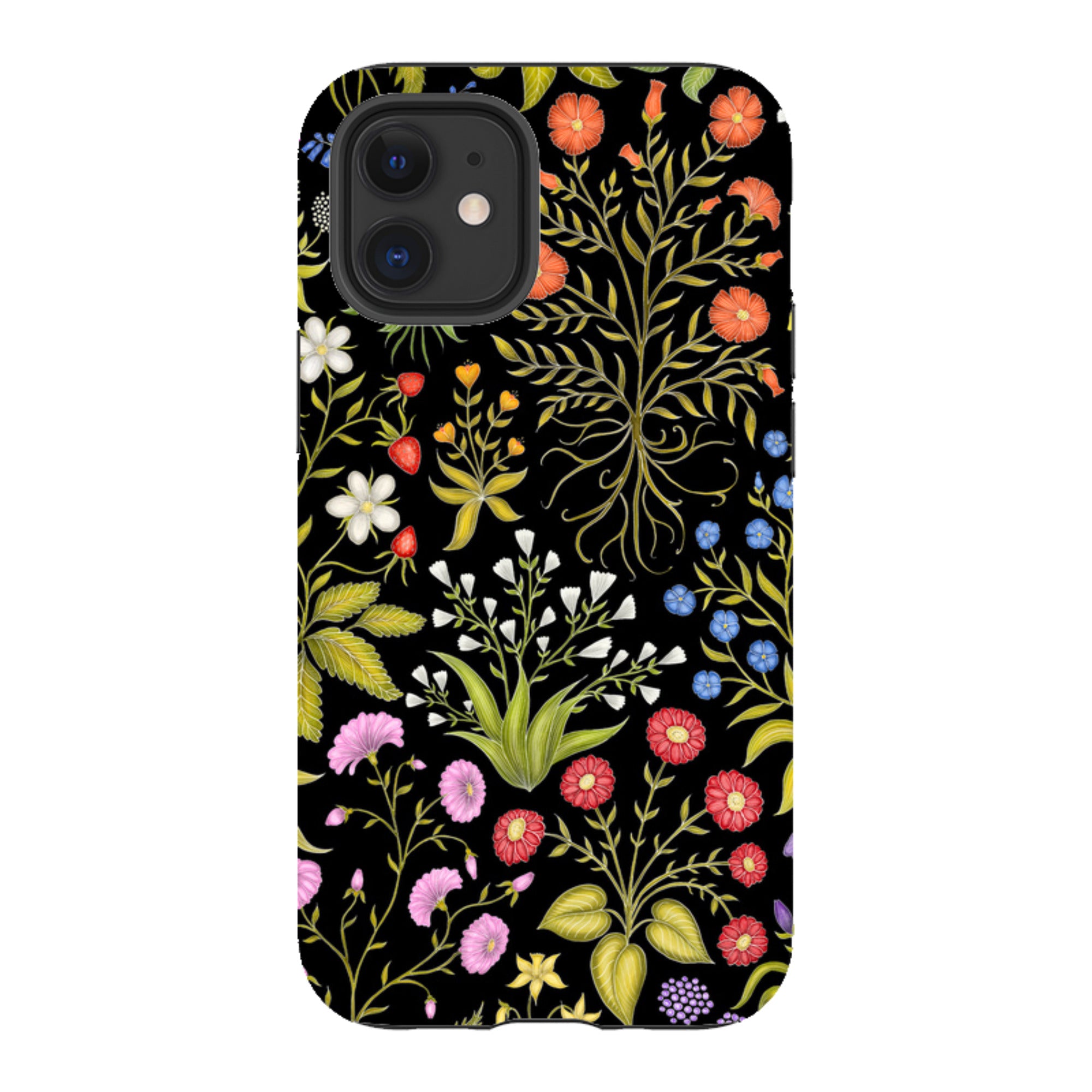 iPhone Tough Case - Fleurs Black By Catherine Rowe