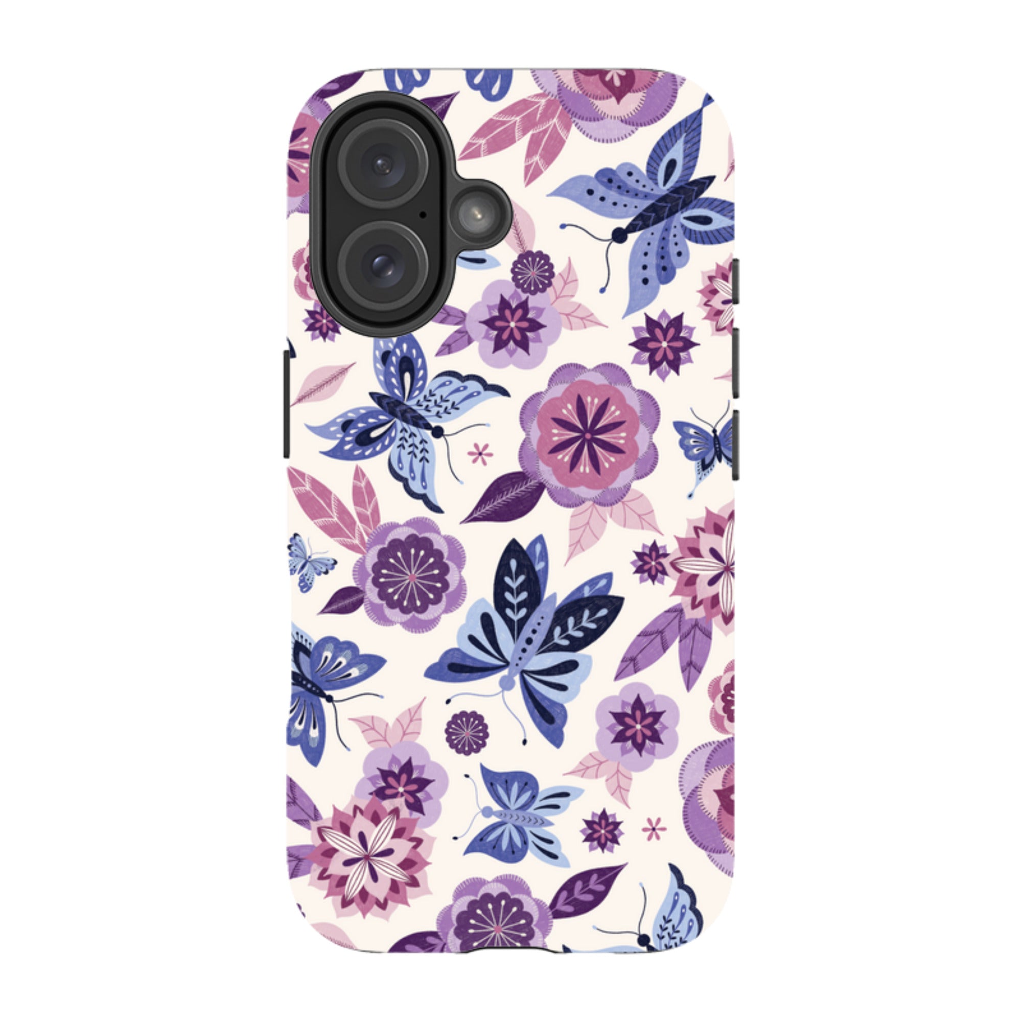 iPhone Tough Case - Butterfly Blooms Ivory By Jenny Zemanek