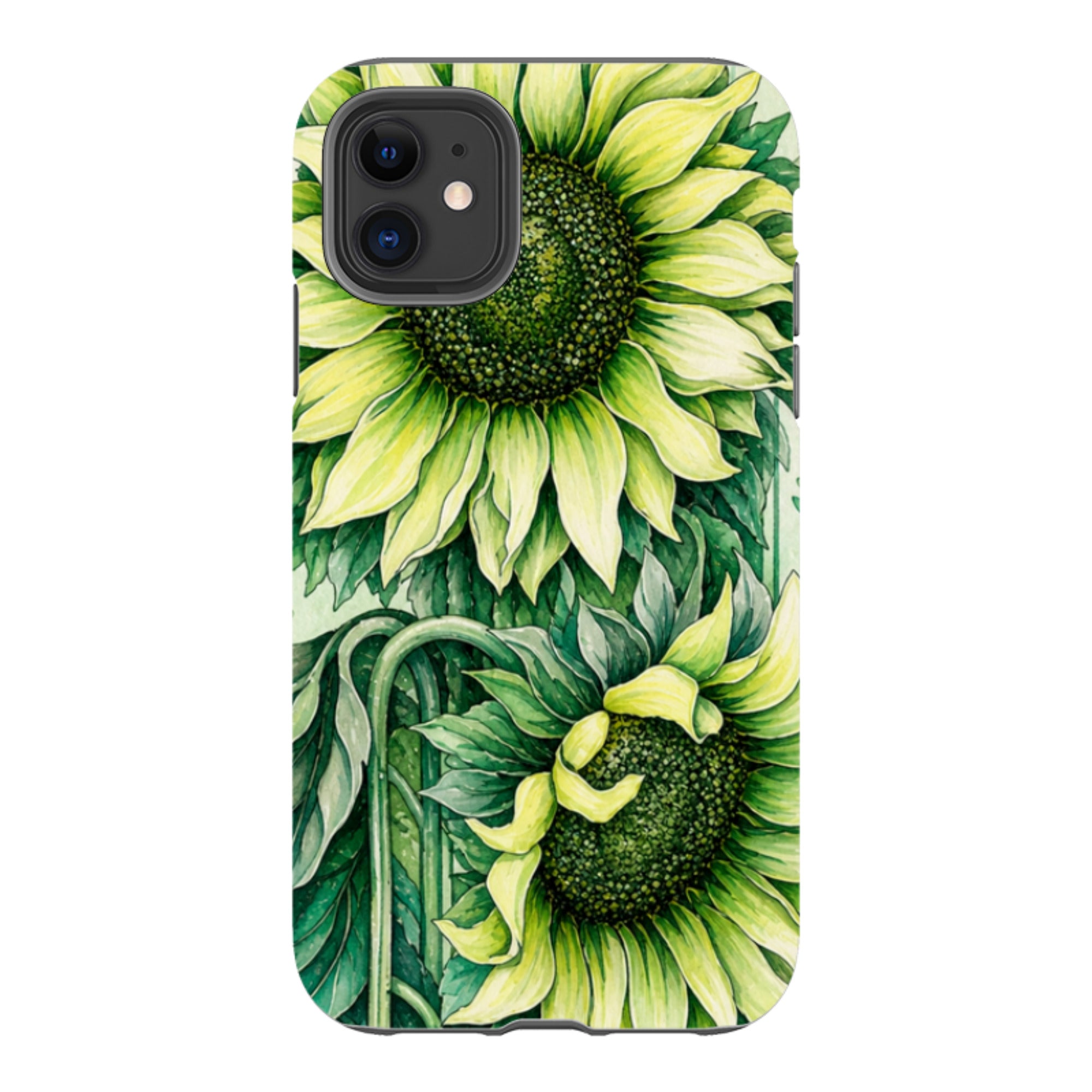 iPhone Tough Case - Sage Green Sunflower