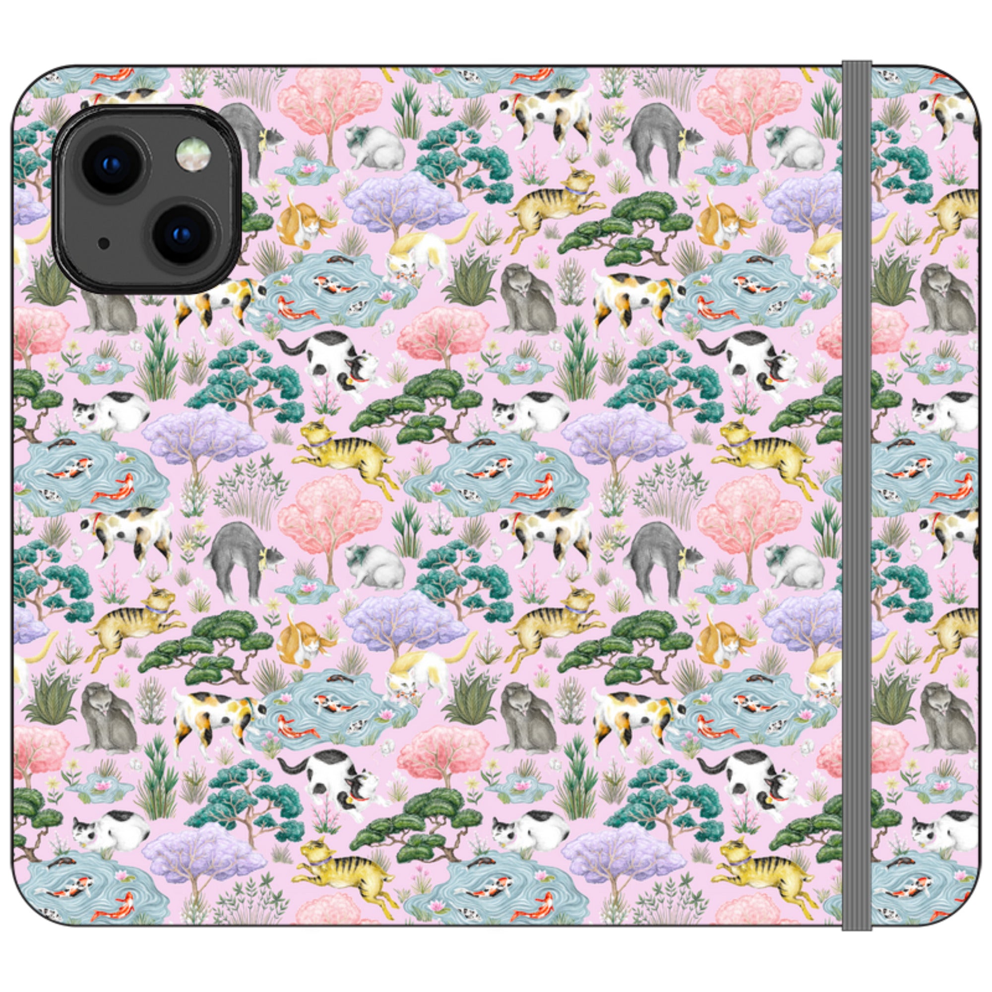Cat Garden Wallet Case By Catherine Rowe