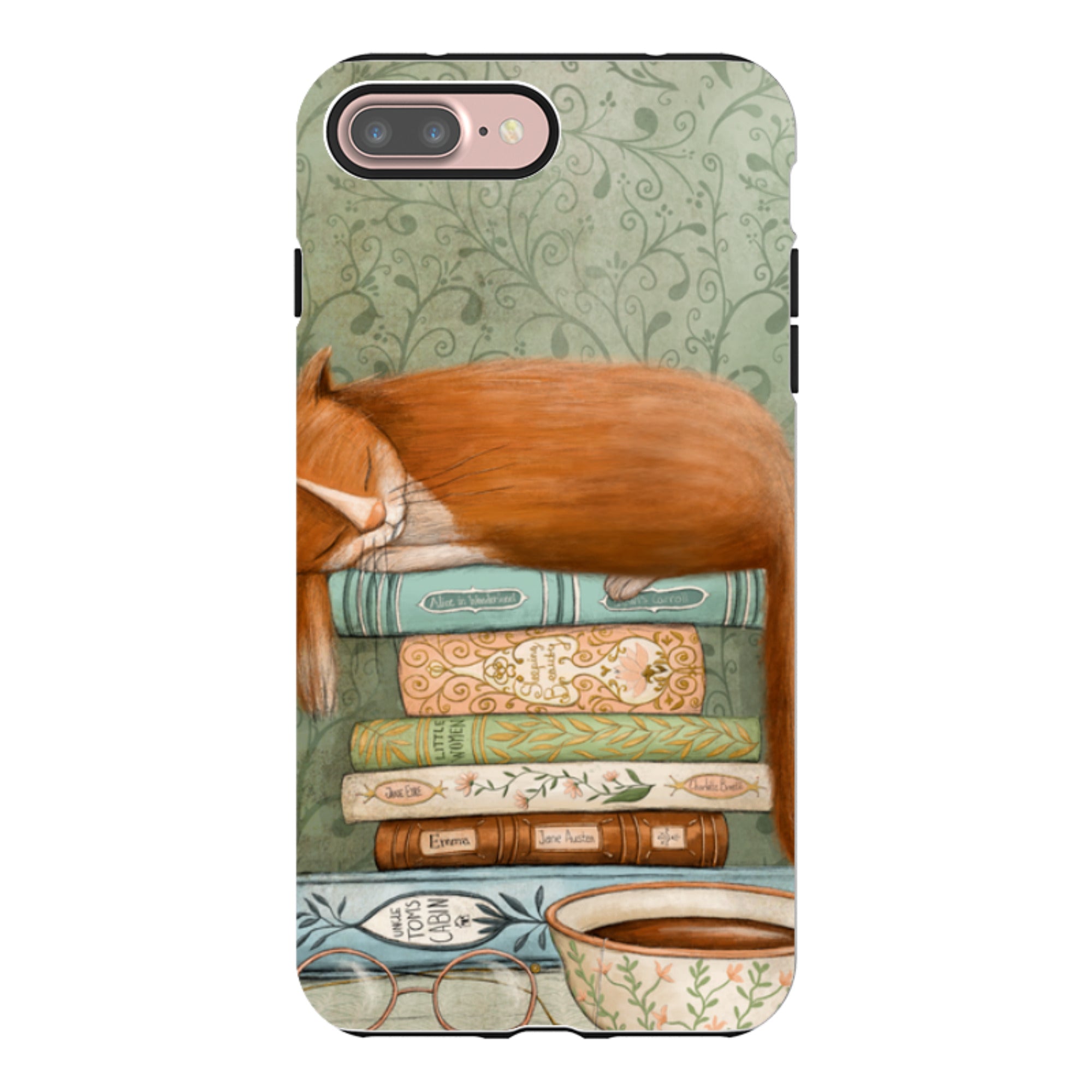 iPhone Tough Case - Cat and Books By Maja Lindberg