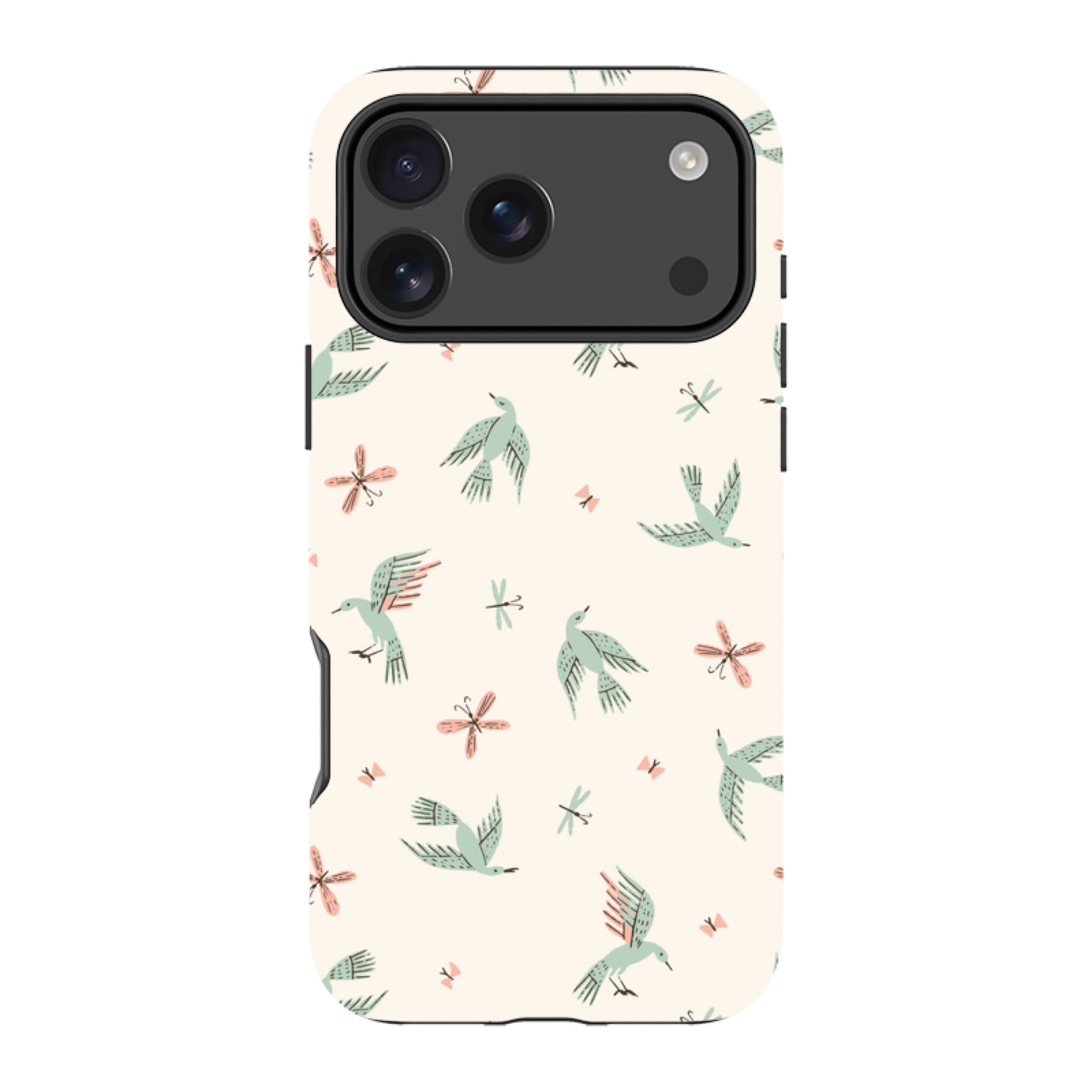 iPhone MagSafe Tough Case - Birds and Butterflies Cream By Meghann Rader